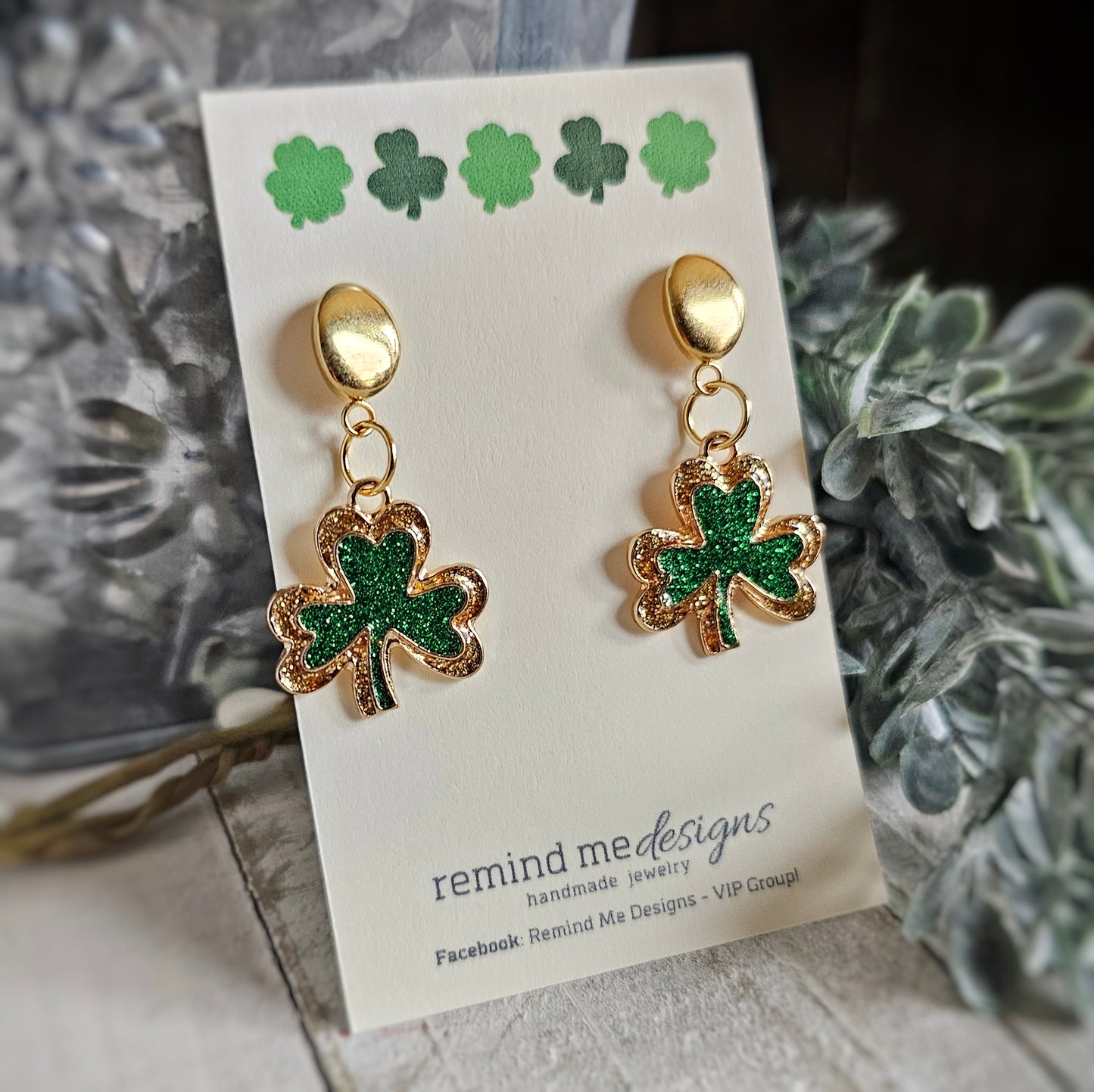Shamrock Charm Dangle Earrings