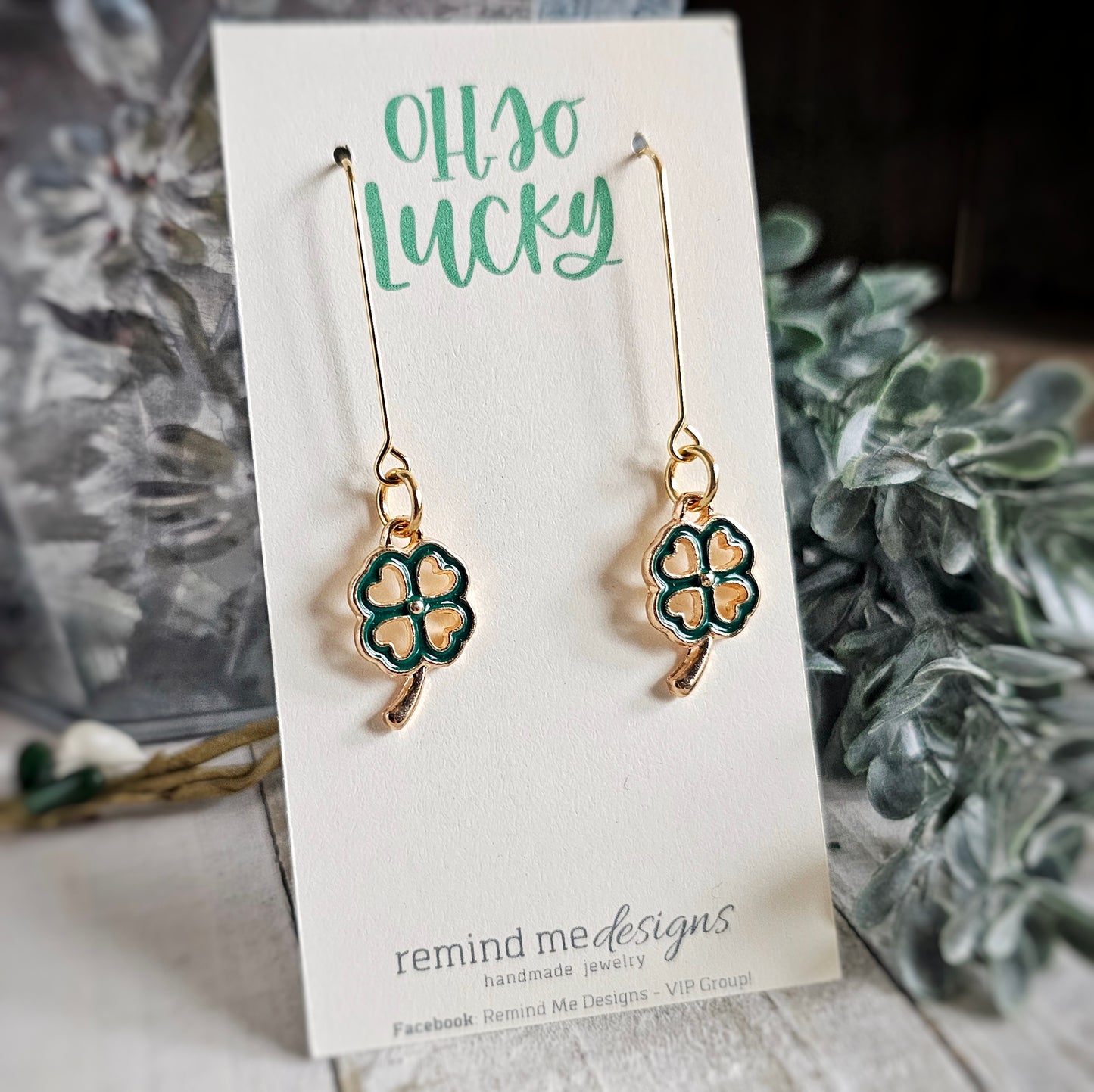 Shamrock Charm Dangle Earrings