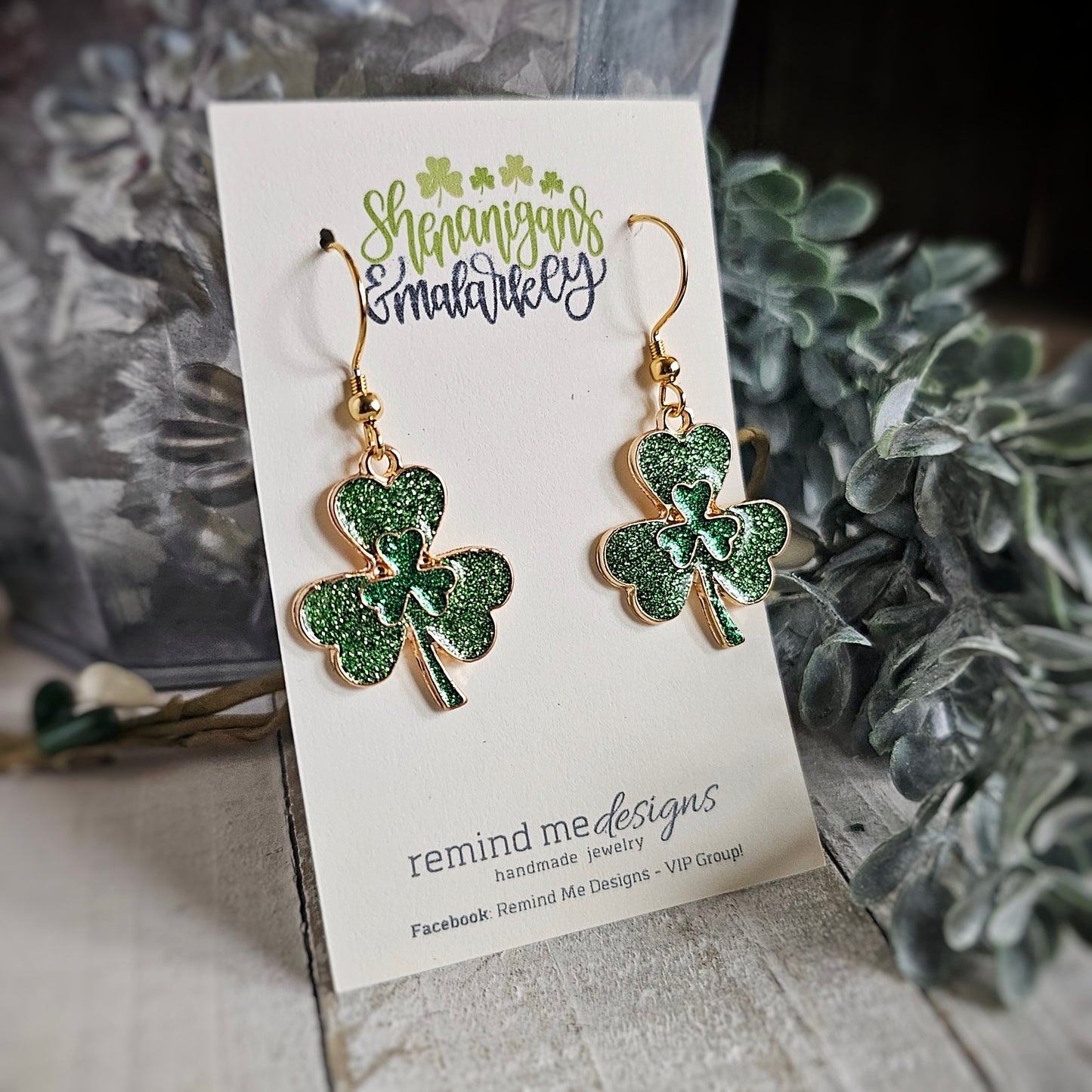 Shamrock Charm Dangle Earrings