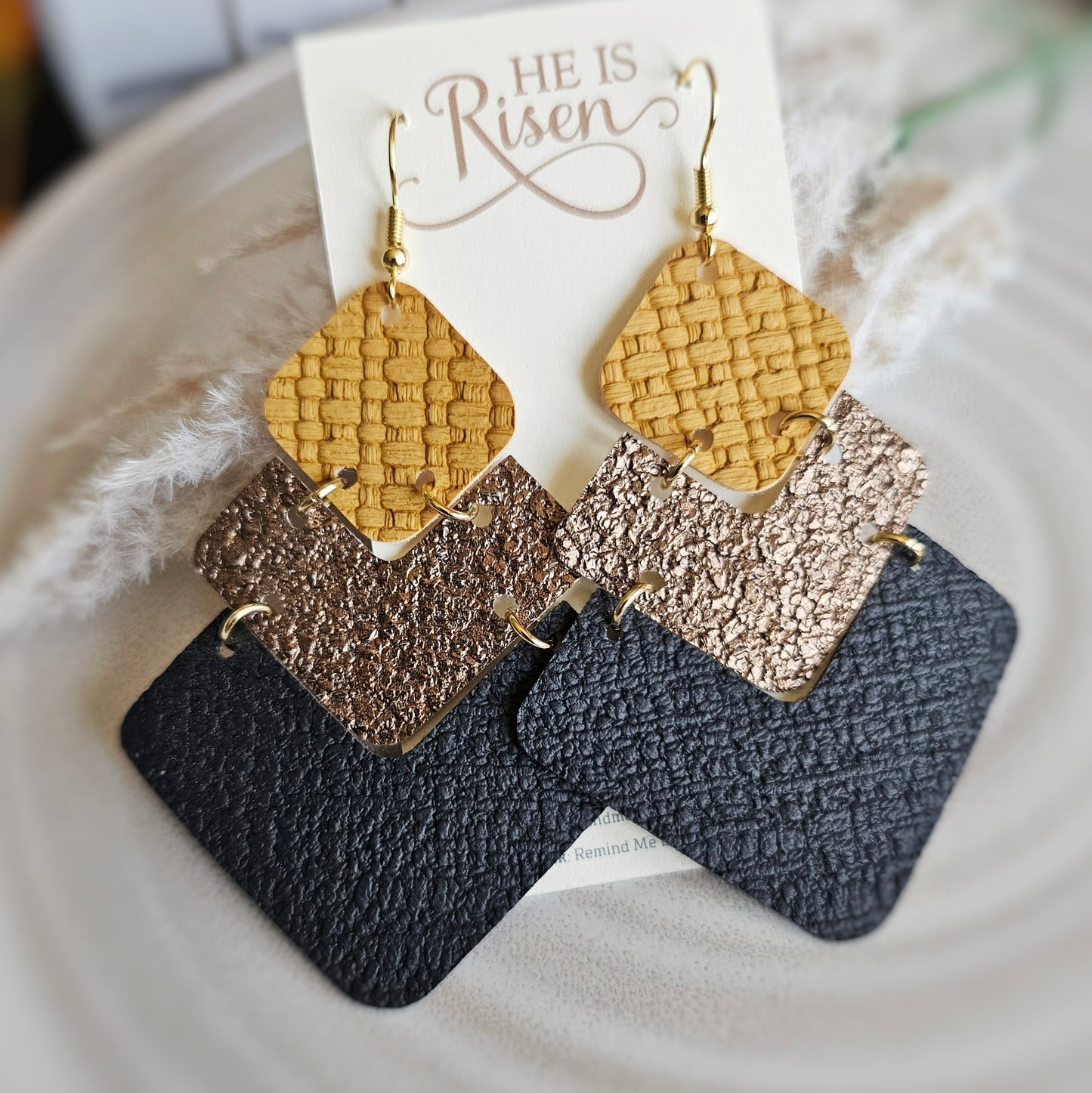 Faux Leather Dangle Earrings