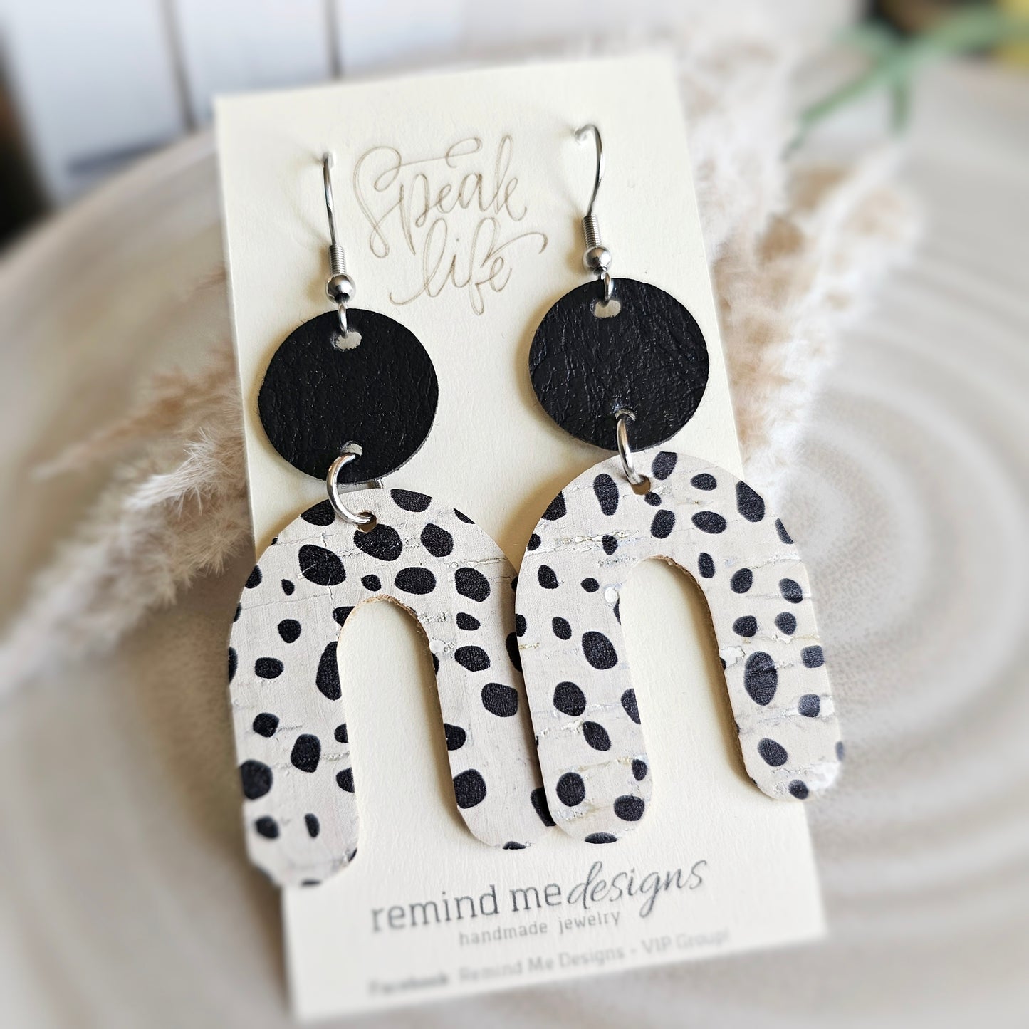 Faux Leather Dangle Earrings