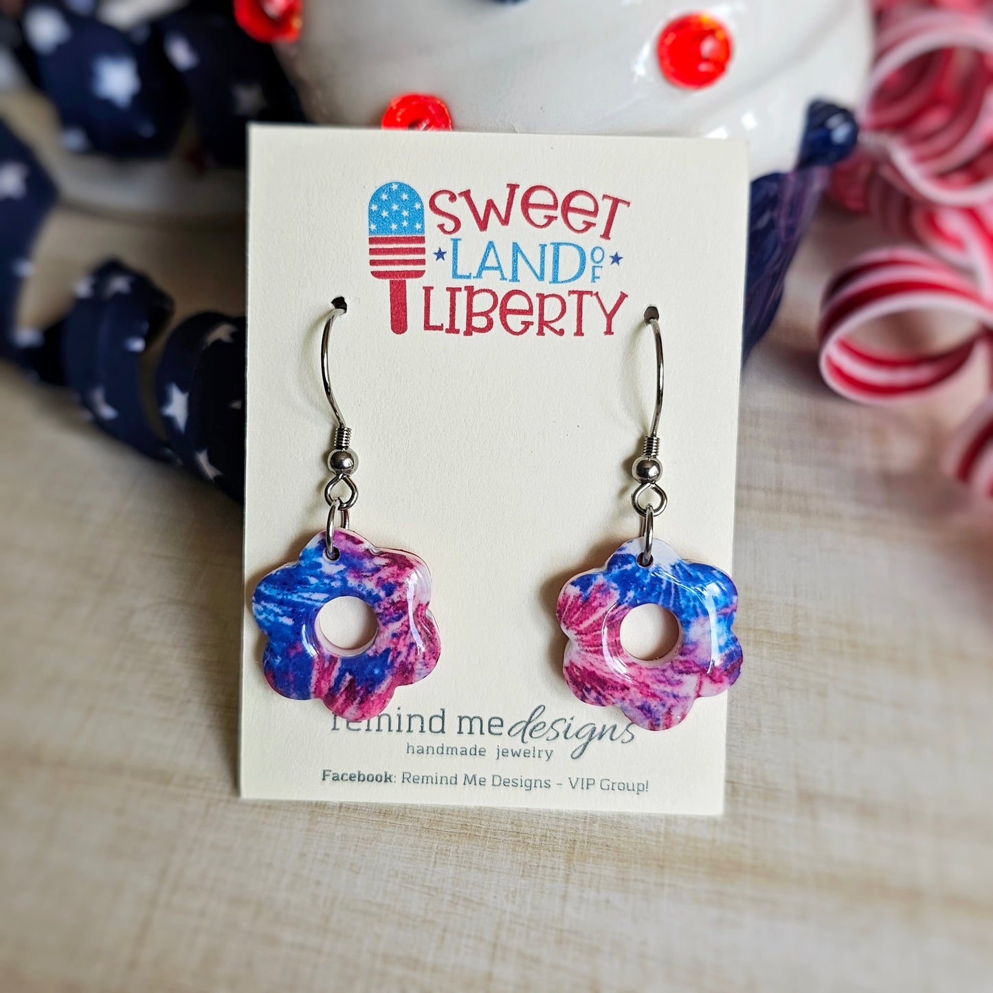 Flower Fireworks Clay Dangle Earrings