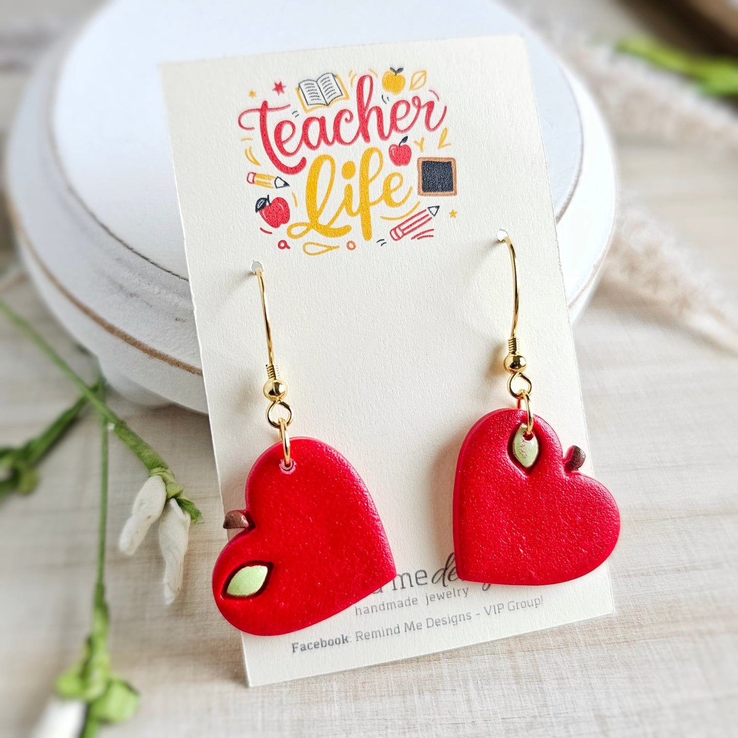 Apple Polymer Clay Dangles