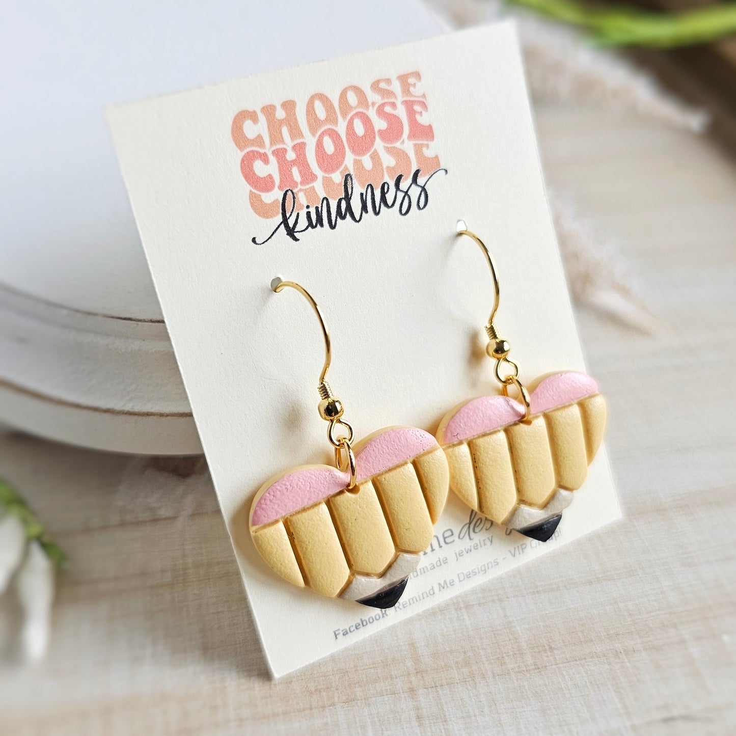 Light Yellow Glitter Pencil Clay Dangle Earrings
