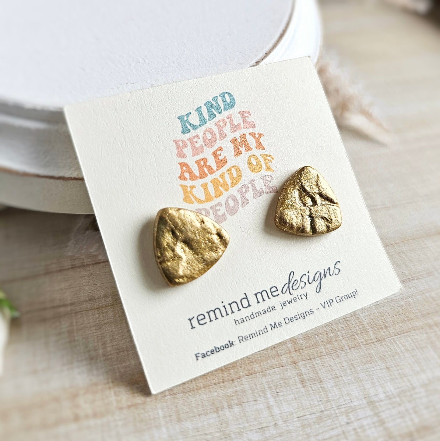 Metallic Gold Polymer Clay Studs