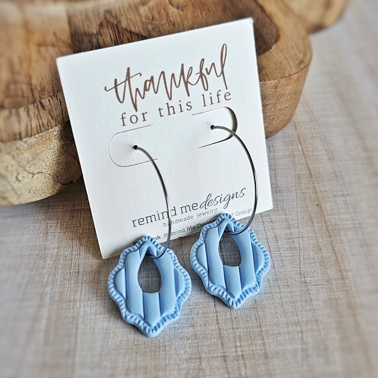 Light Blue Clay Dangle Earrings