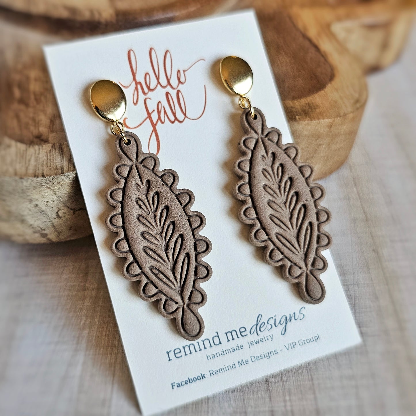 Tan Brown Polymer Clay Dangles