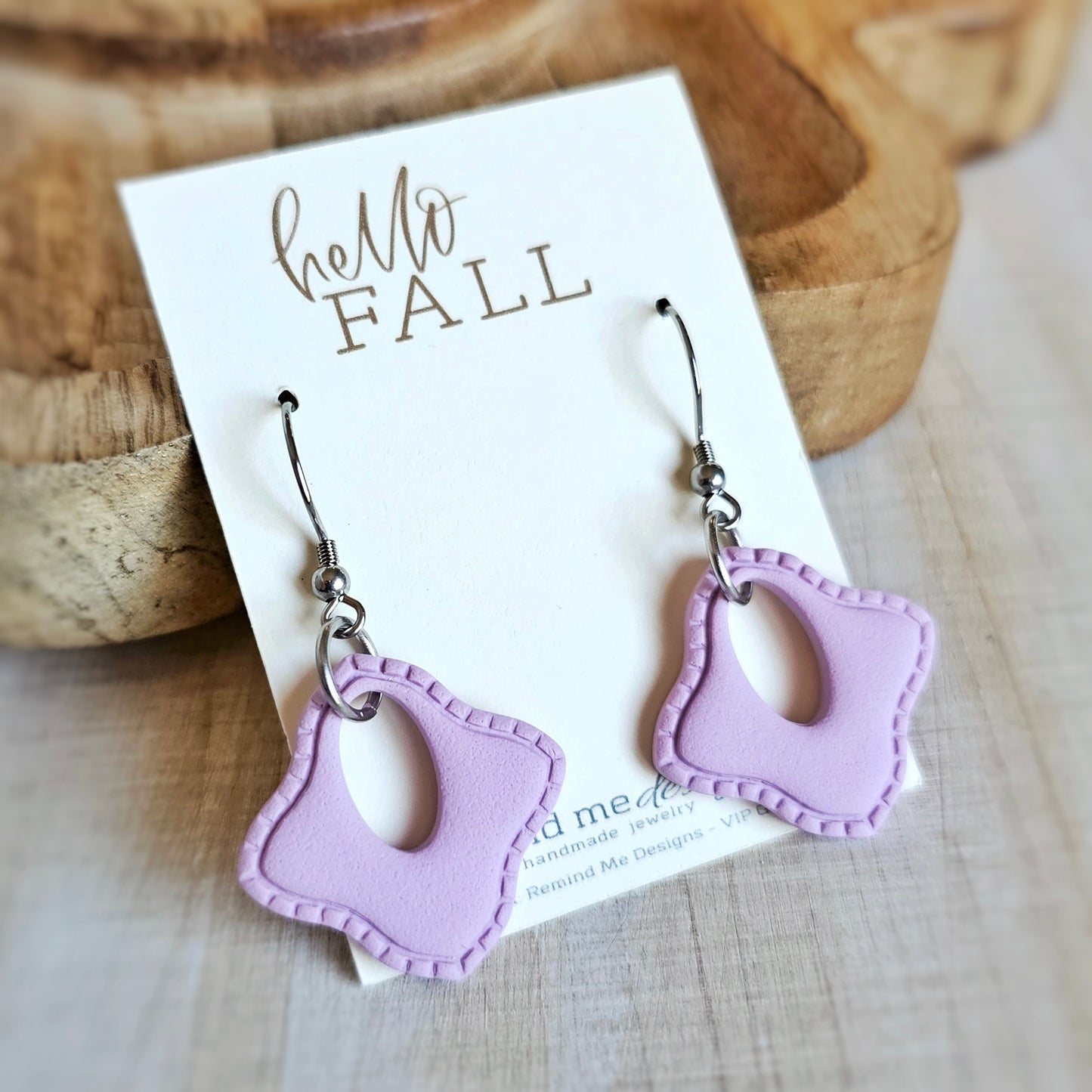 Light Purple Clay Dangle Earrings