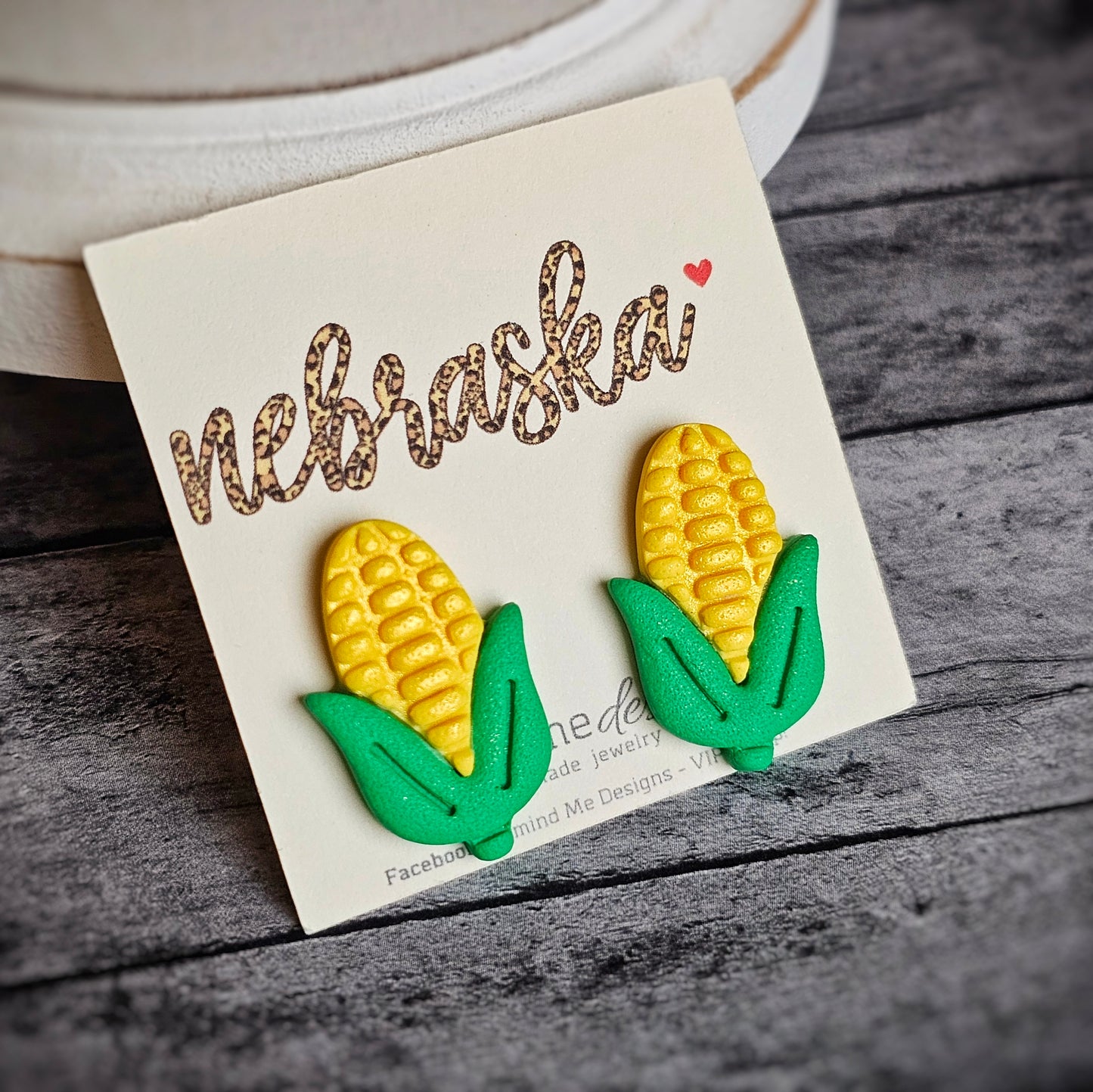 Nebraska Corn Clay Stud Earrings