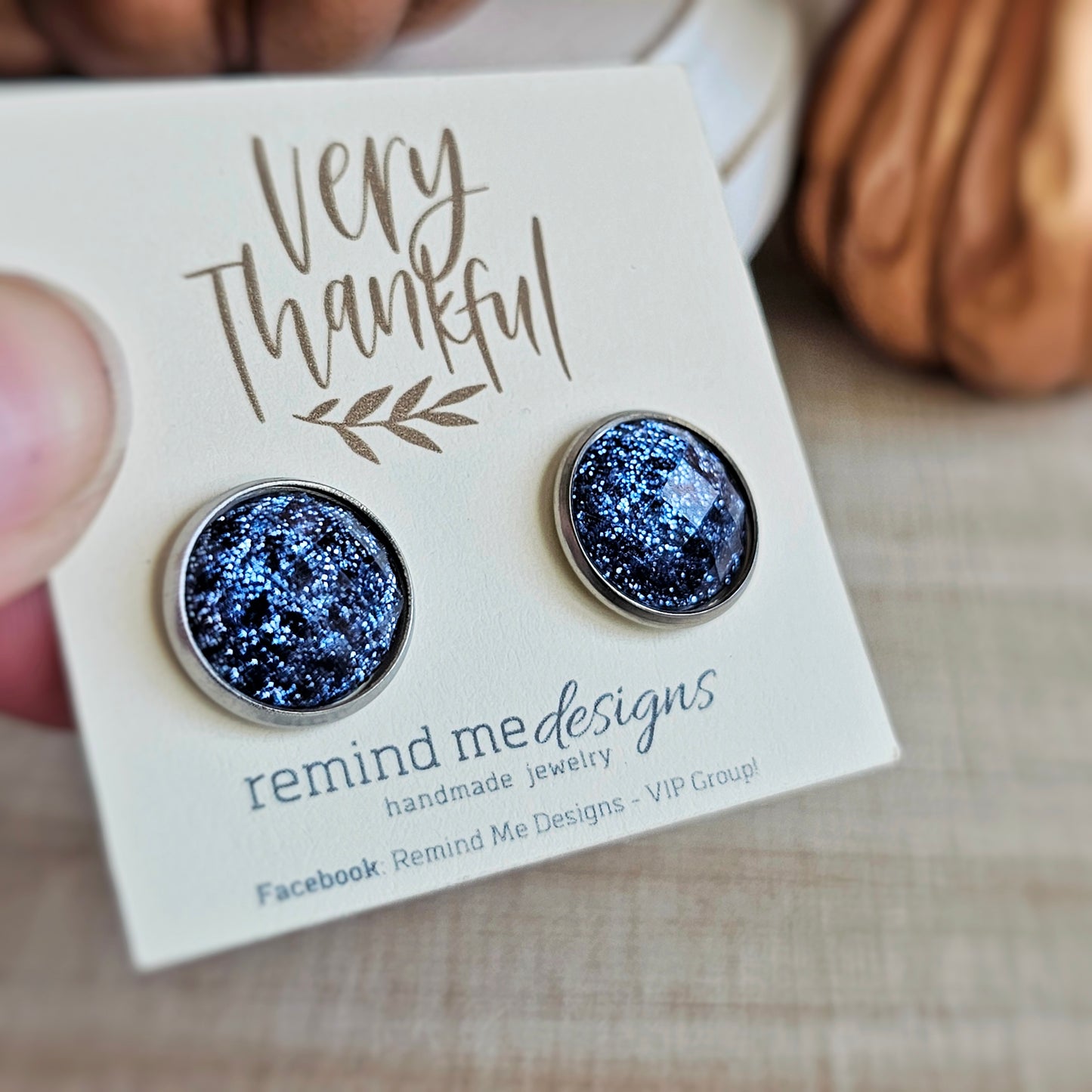 Bluish Purple Leopard Print Stud Earrings