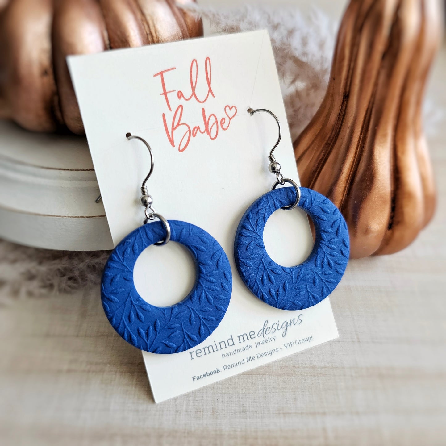 Cobalt Blue Clay Dangle Earrings