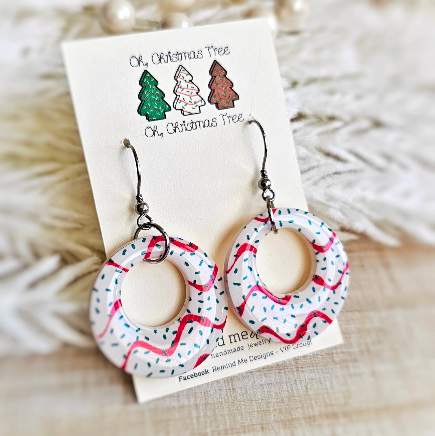 Christmas Cake Dangle Earrings