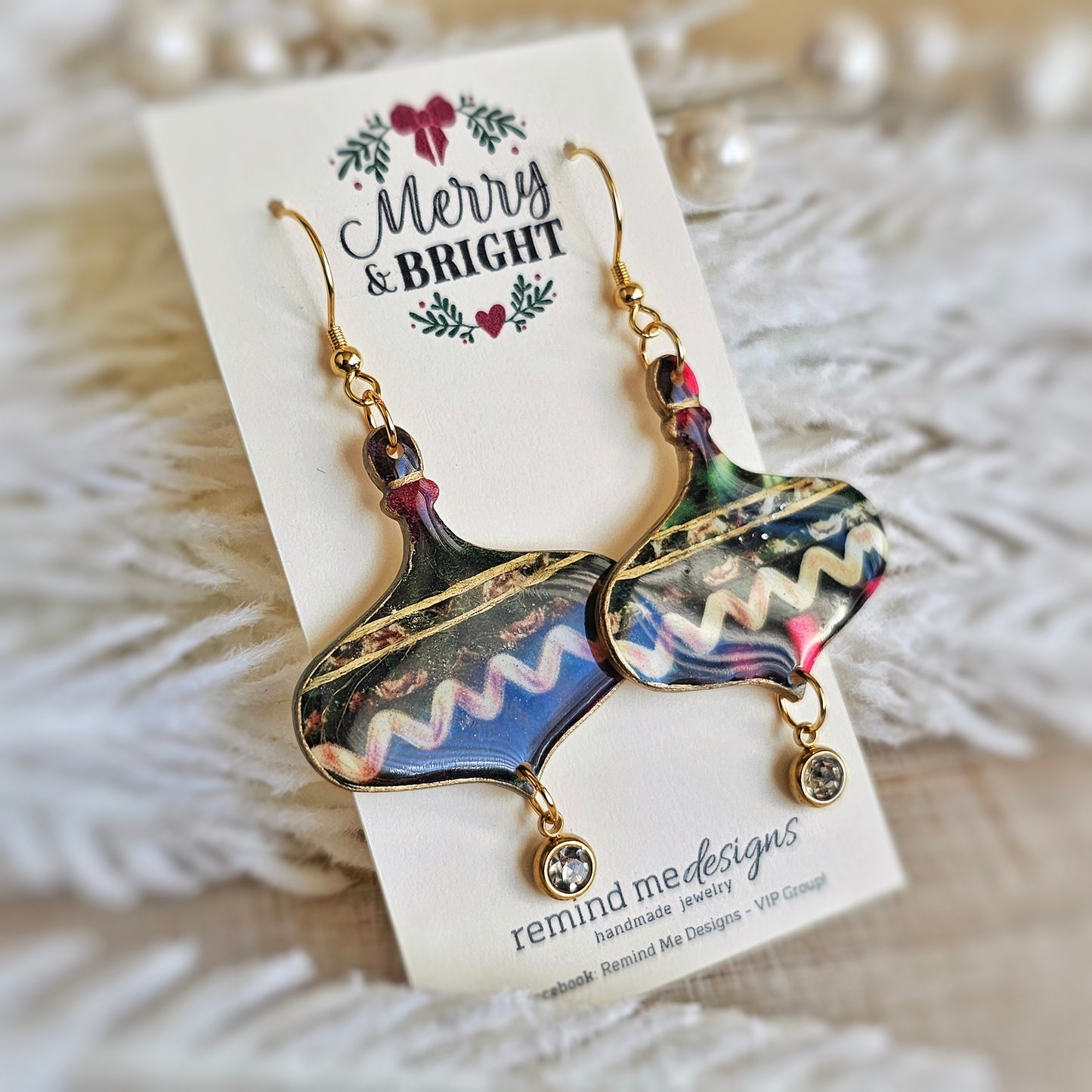 Ornate Christmas Dangle Earrings