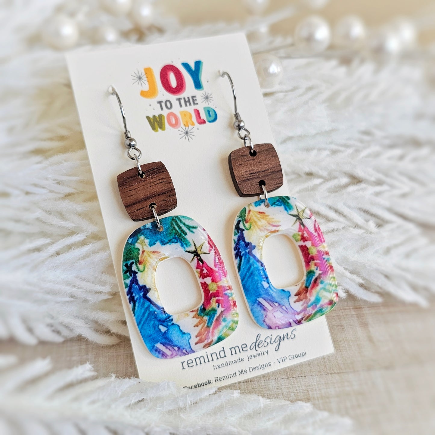 Colorful Christmas Dangle Earrings