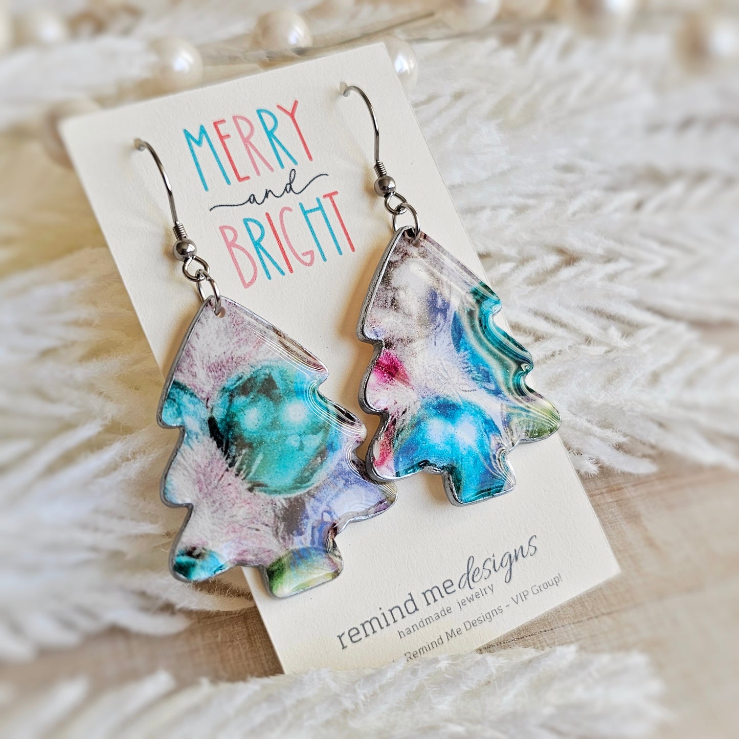 Colorful Tree Dangle Earrings
