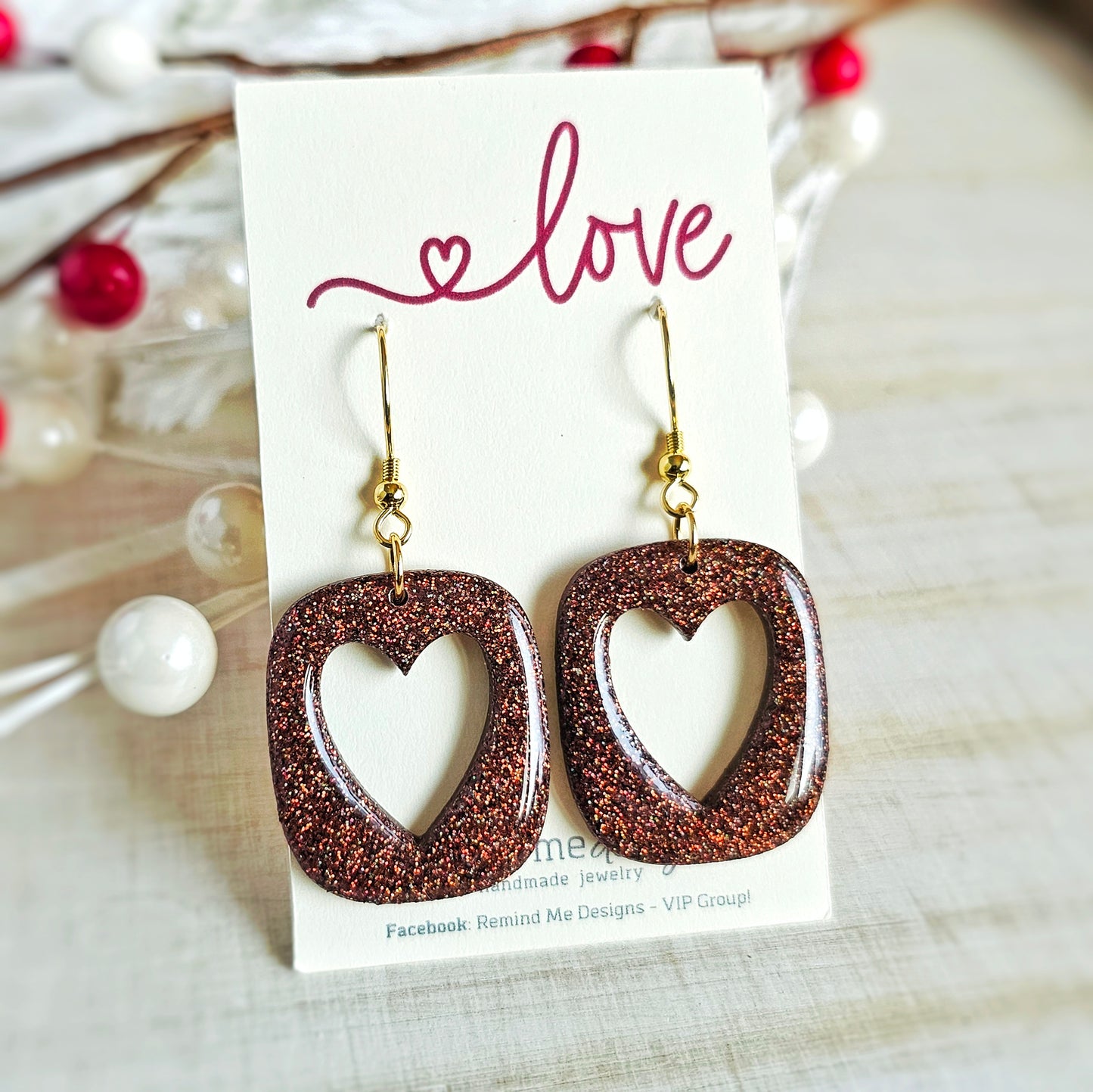 Heart Shape Valentine's Clay Dangle Earrings