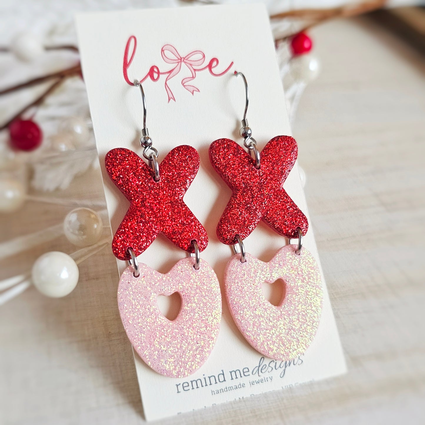 XOXO Valentine's Clay Dangle Earrings