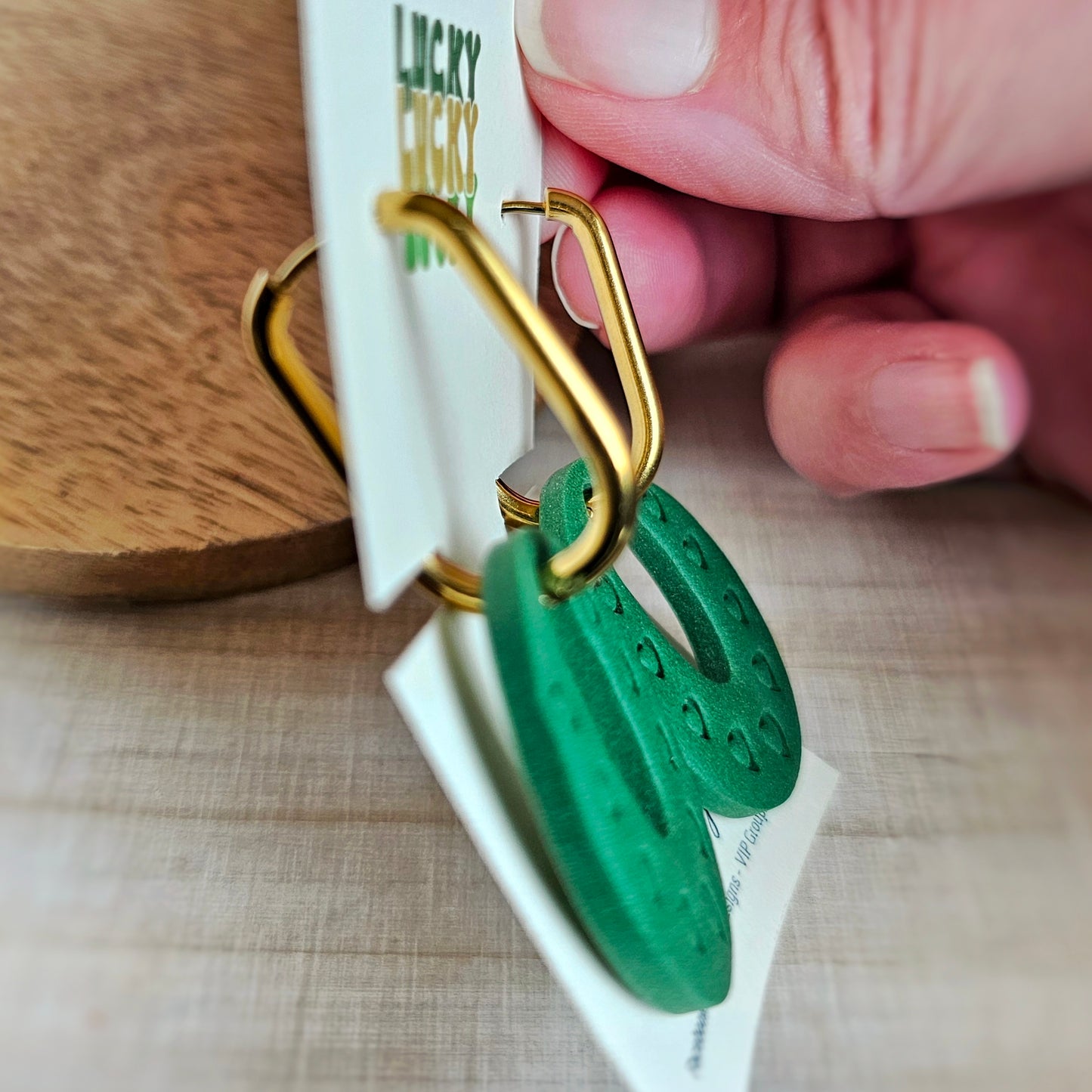Green Clay Huggie Hoop Earrings