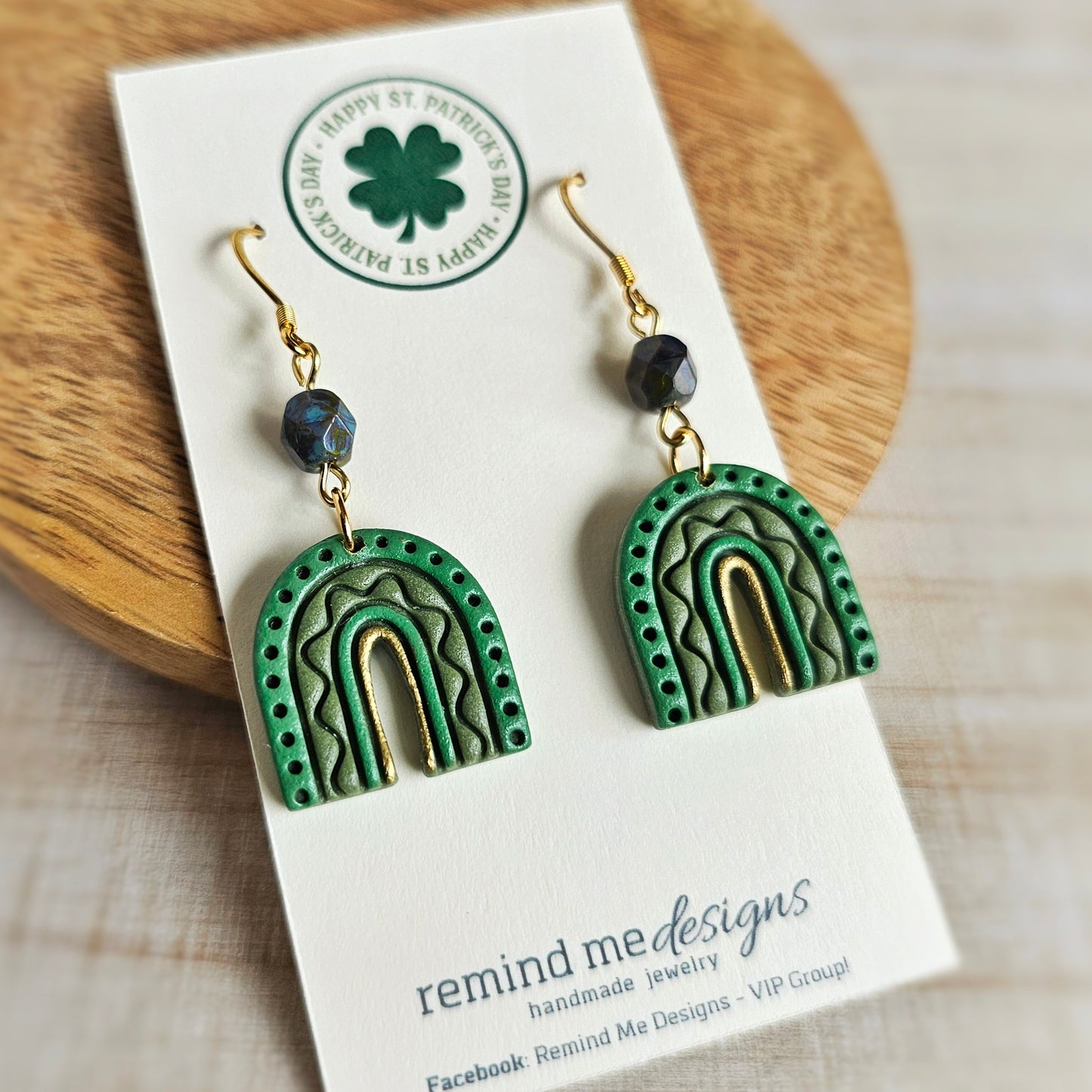 Green Arch | Rainbow Polymer Clay Dangle