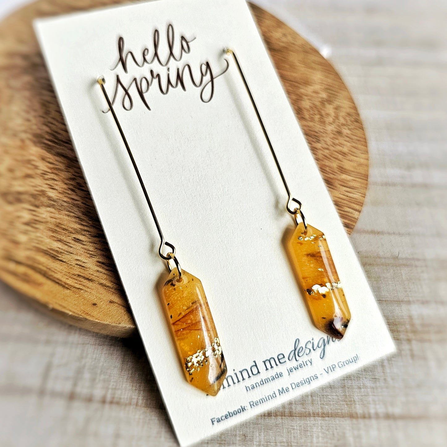 Marbled Tortoise Shell Clay Dangle Earrings