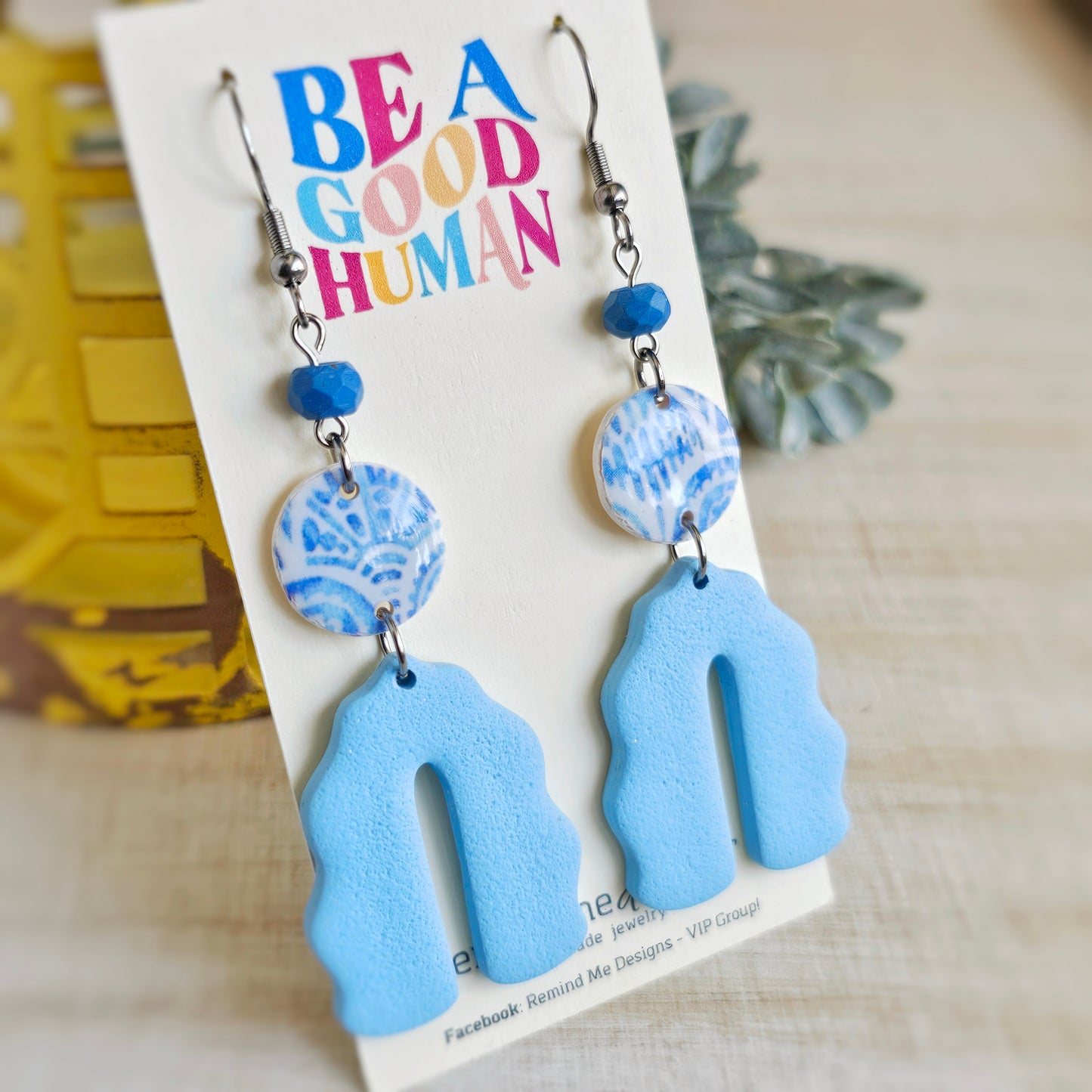 Light Blue Clay Dangle Earrings