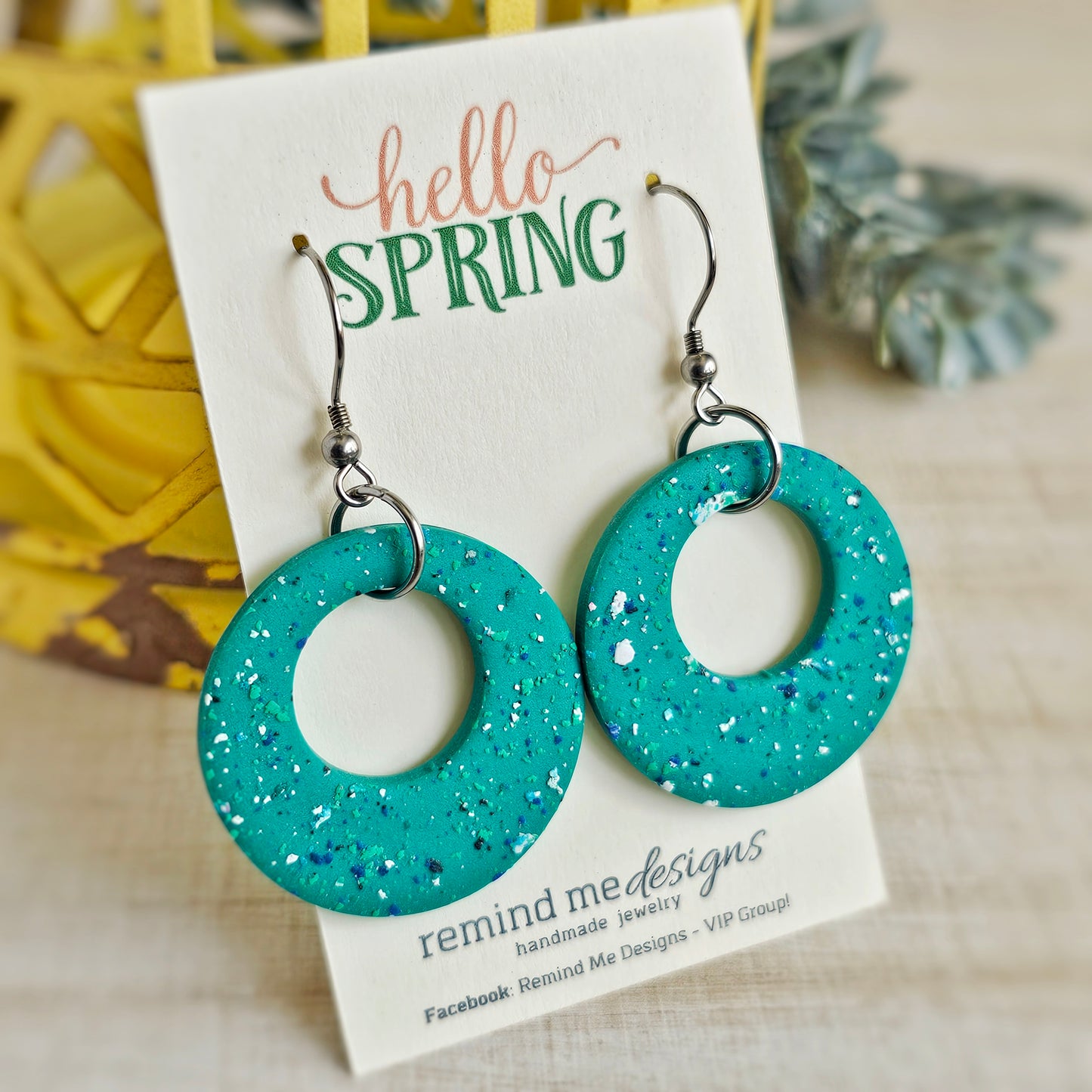 Kelly Green Clay Dangle Earrings