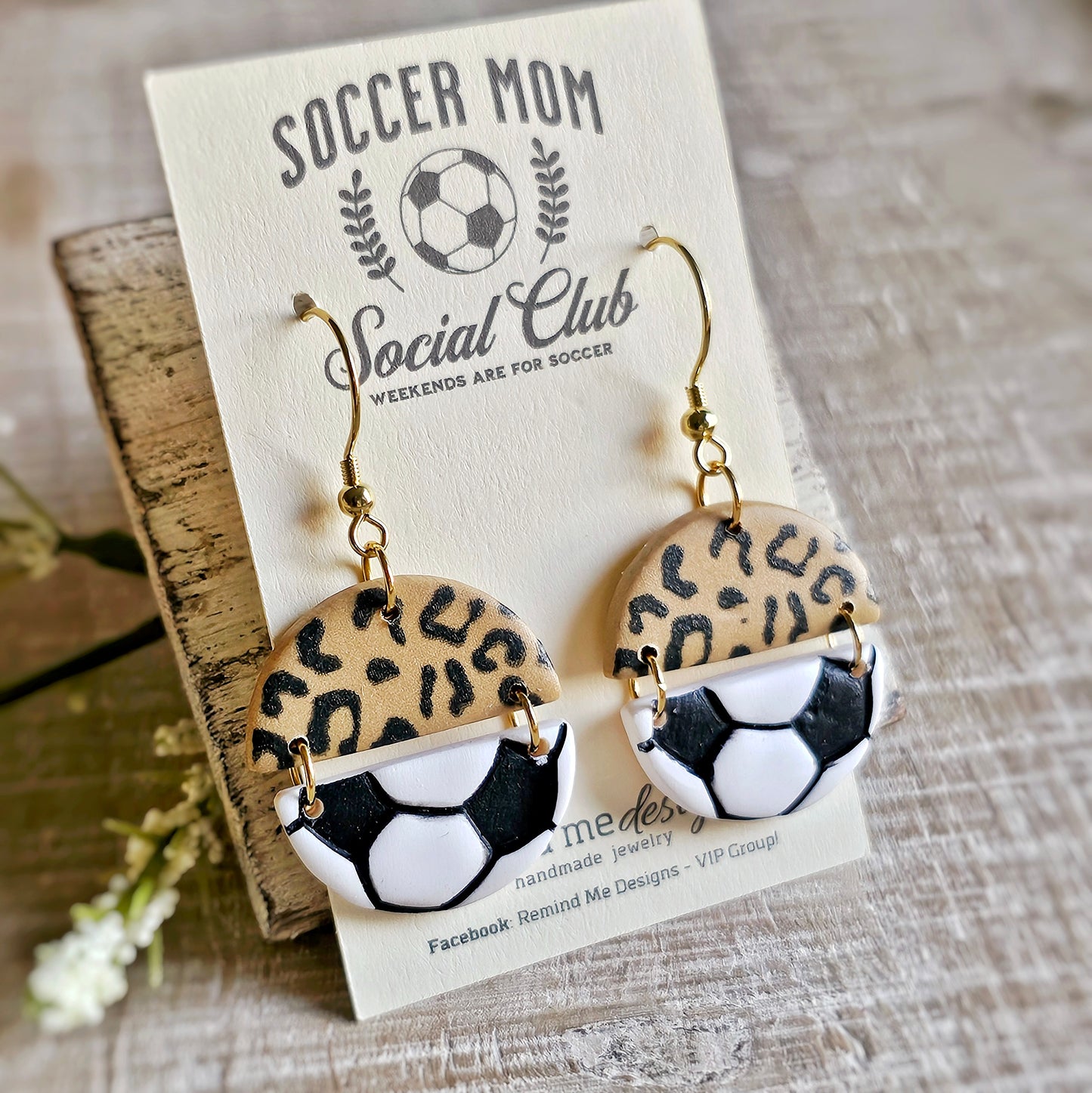 Soccer Clay Dangle Earrings
