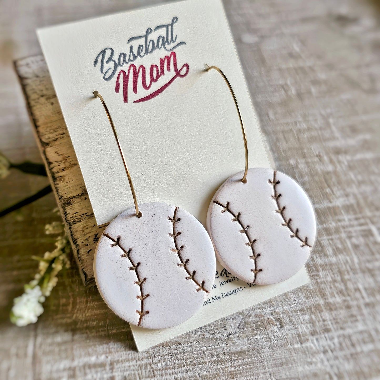Baseball Clay Dangle Earrings