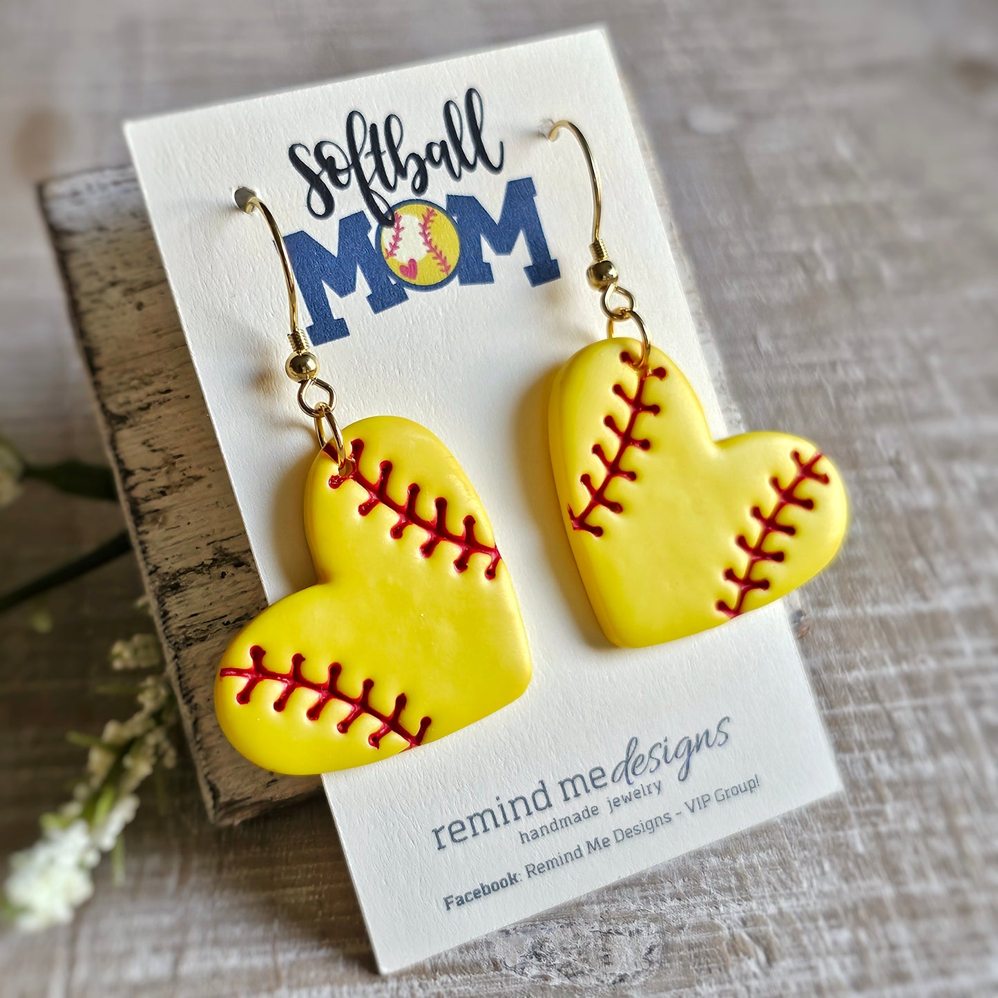 Softball Clay Dangle Earrings