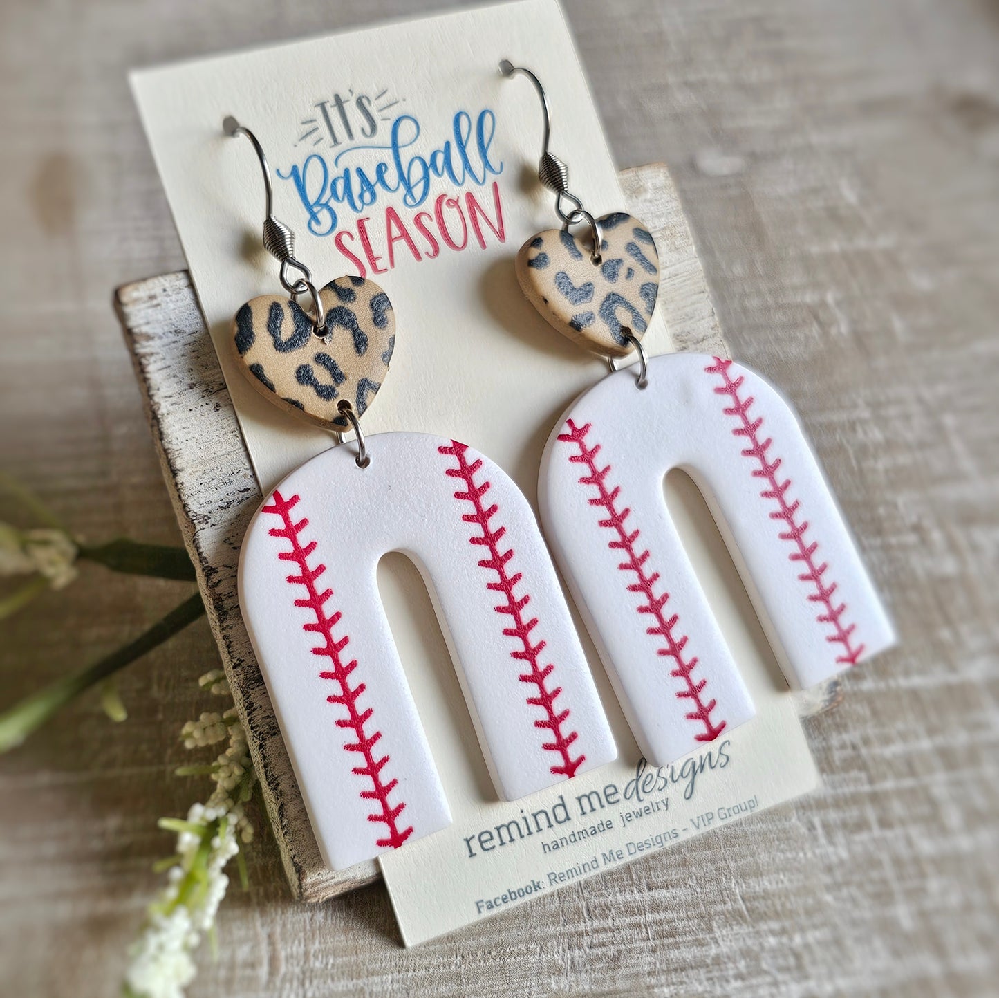 Baseball Clay Dangle Earrings
