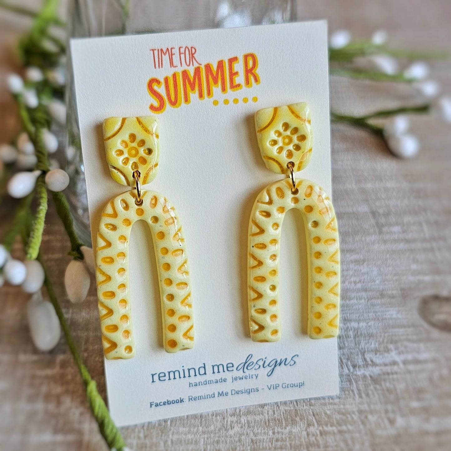 Yellow Clay Dangle Earrings