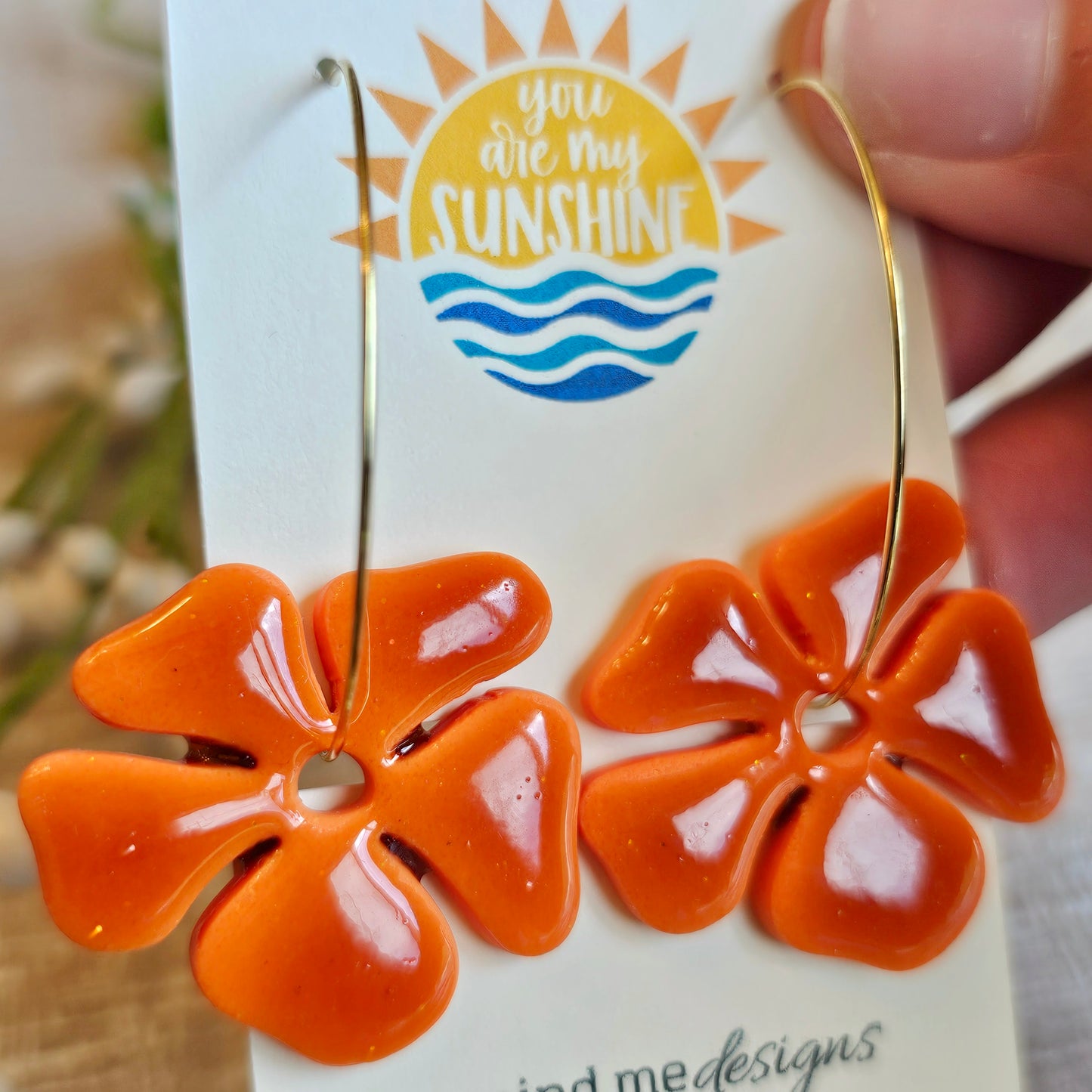 Clay Floral Dangle Earrings