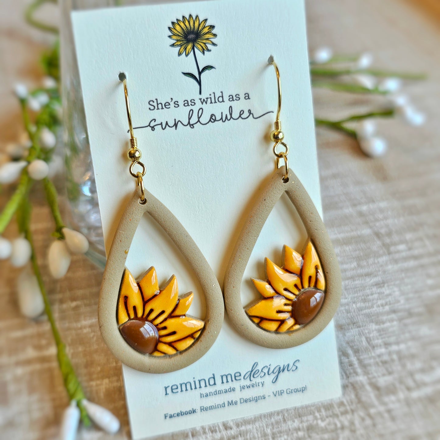 Clay Floral Dangle Earrings
