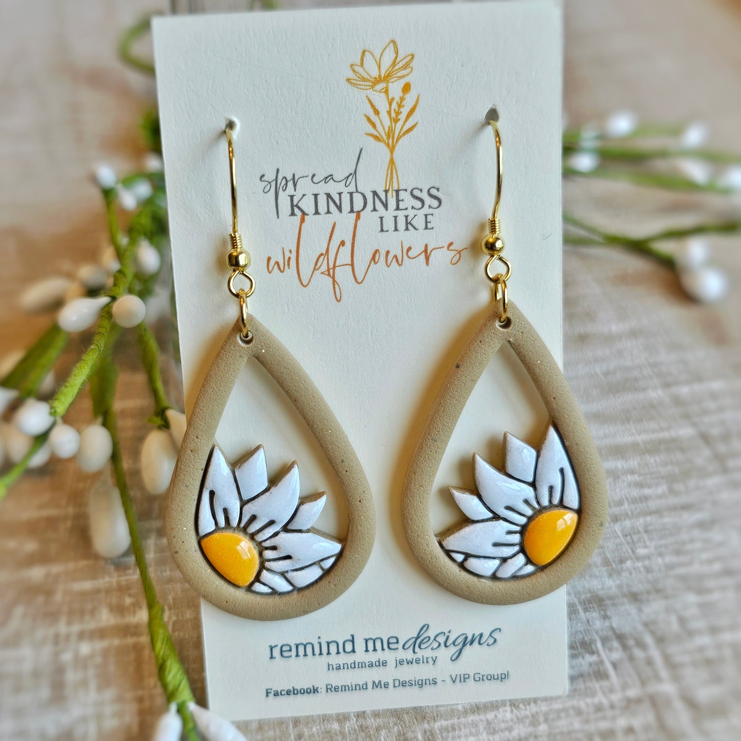 Clay Floral Dangle Earrings