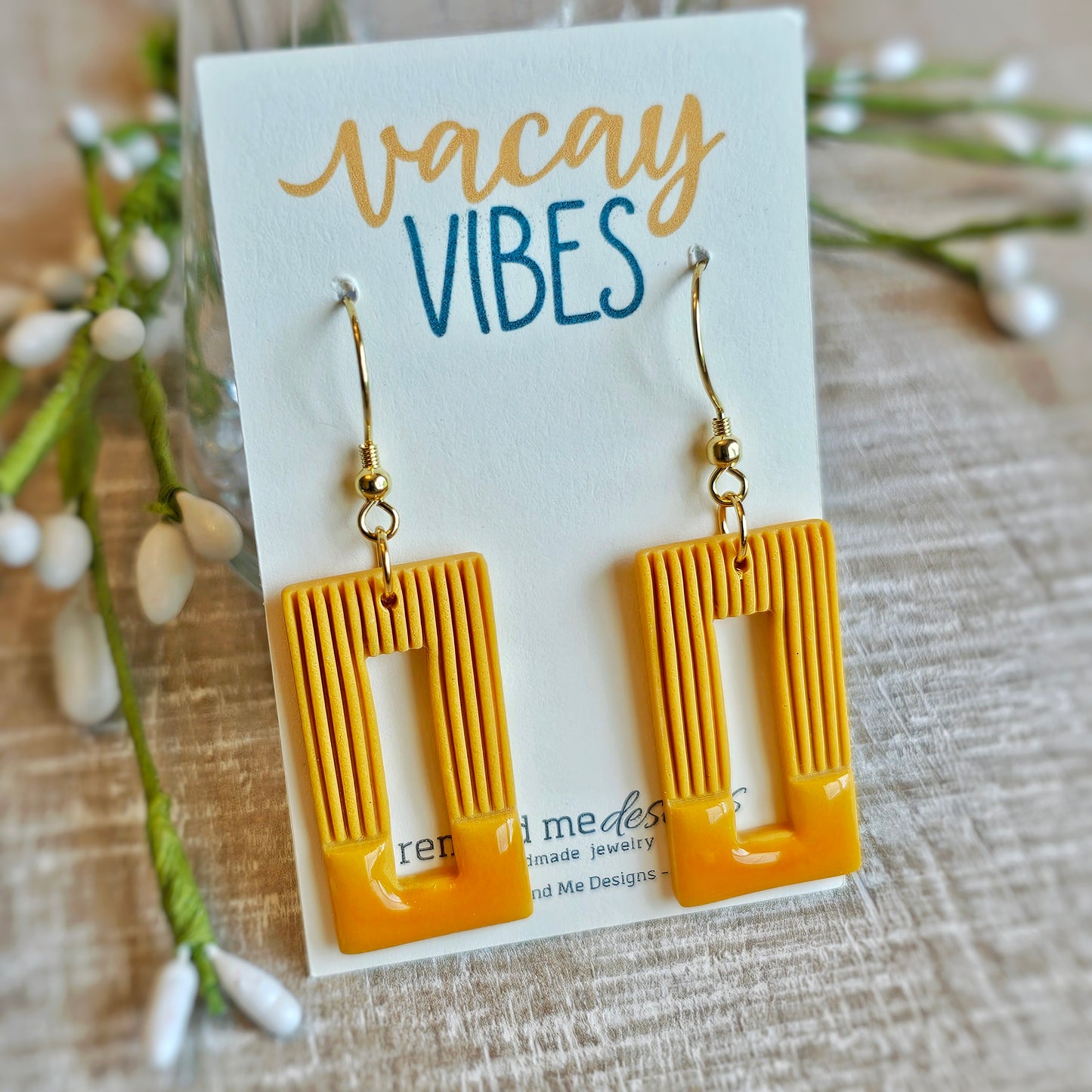 Clay Floral Dangle Earrings