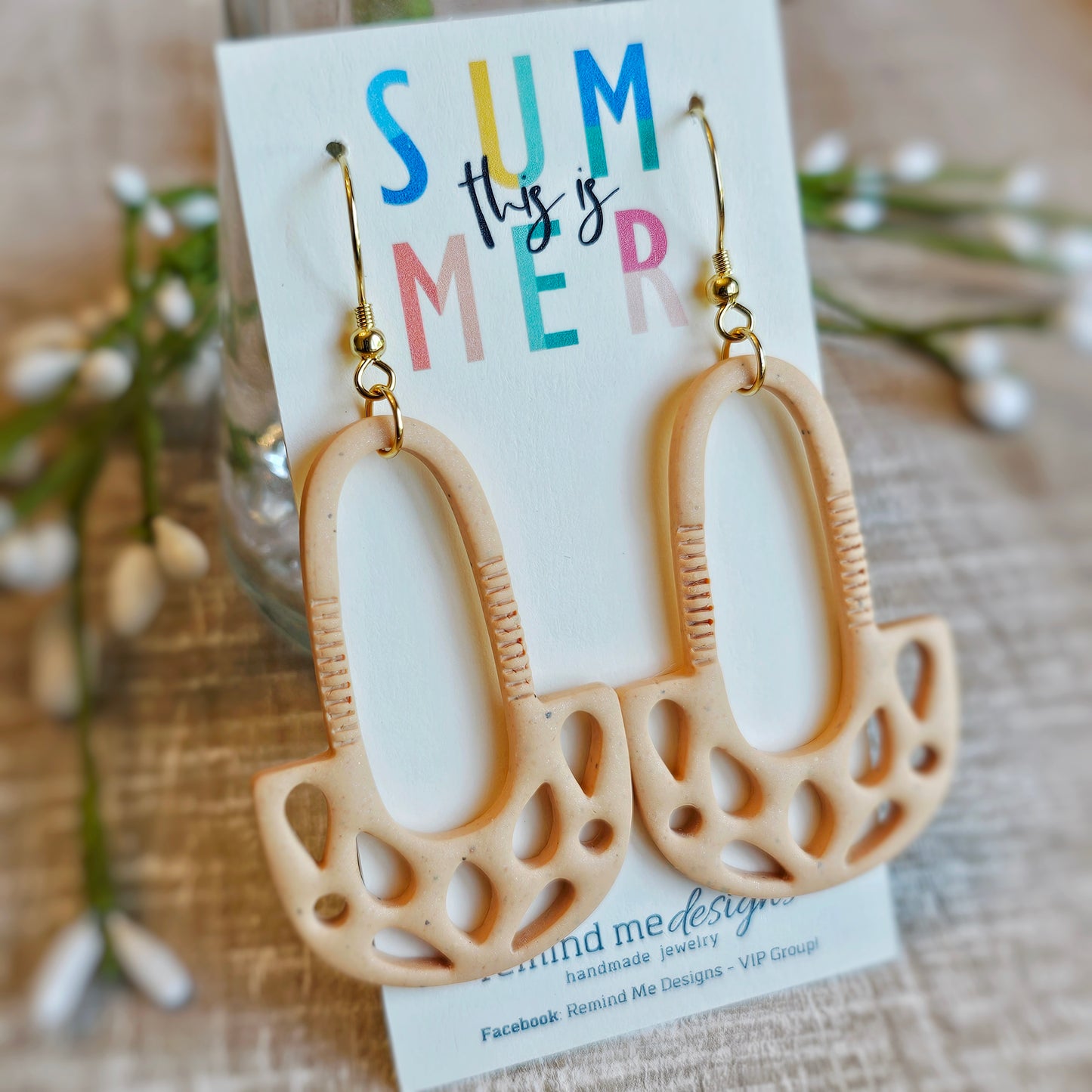 Boho Pattern Clay Dangle Earrings