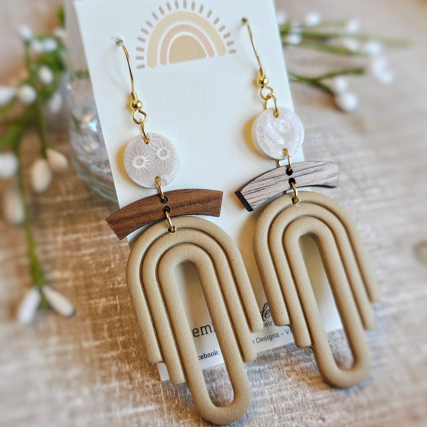 Floral Clay Dangle Earrings