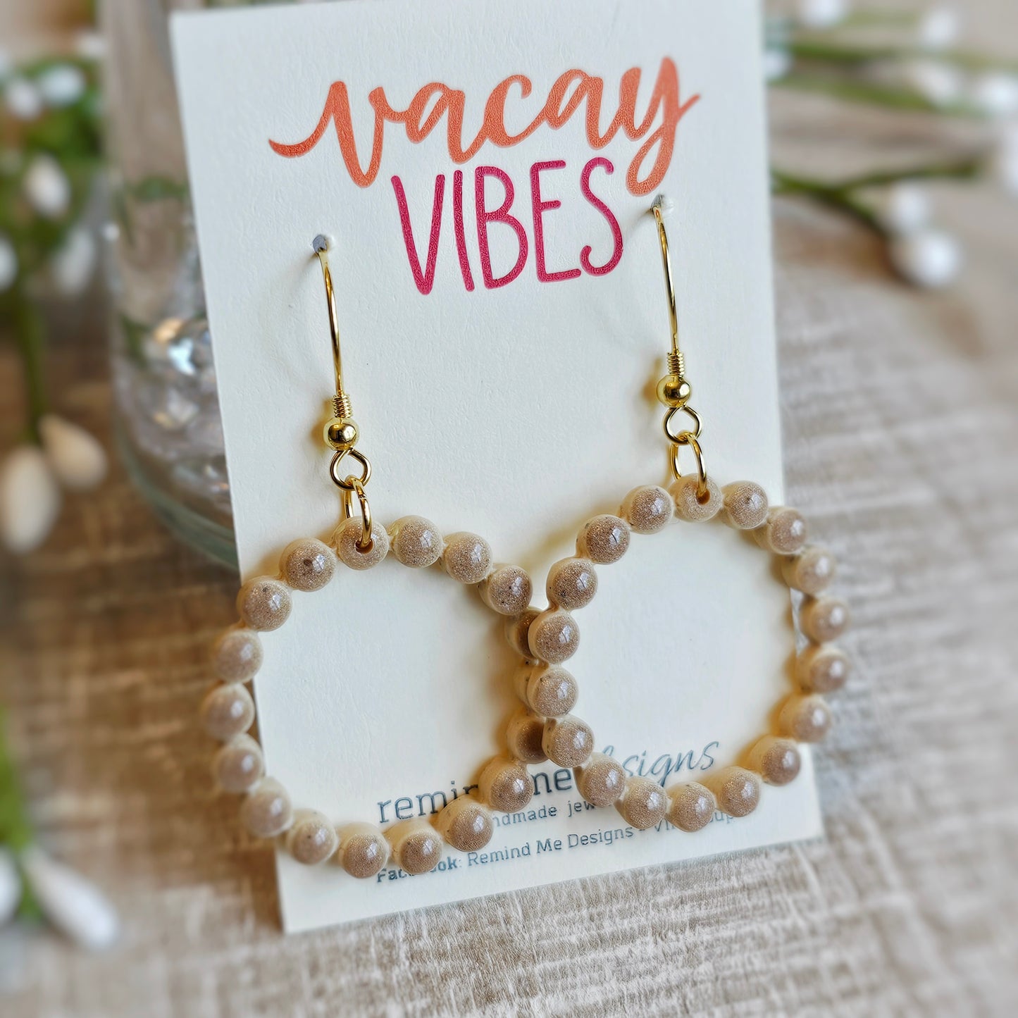 Dots Pattern Clay Dangle Earrings