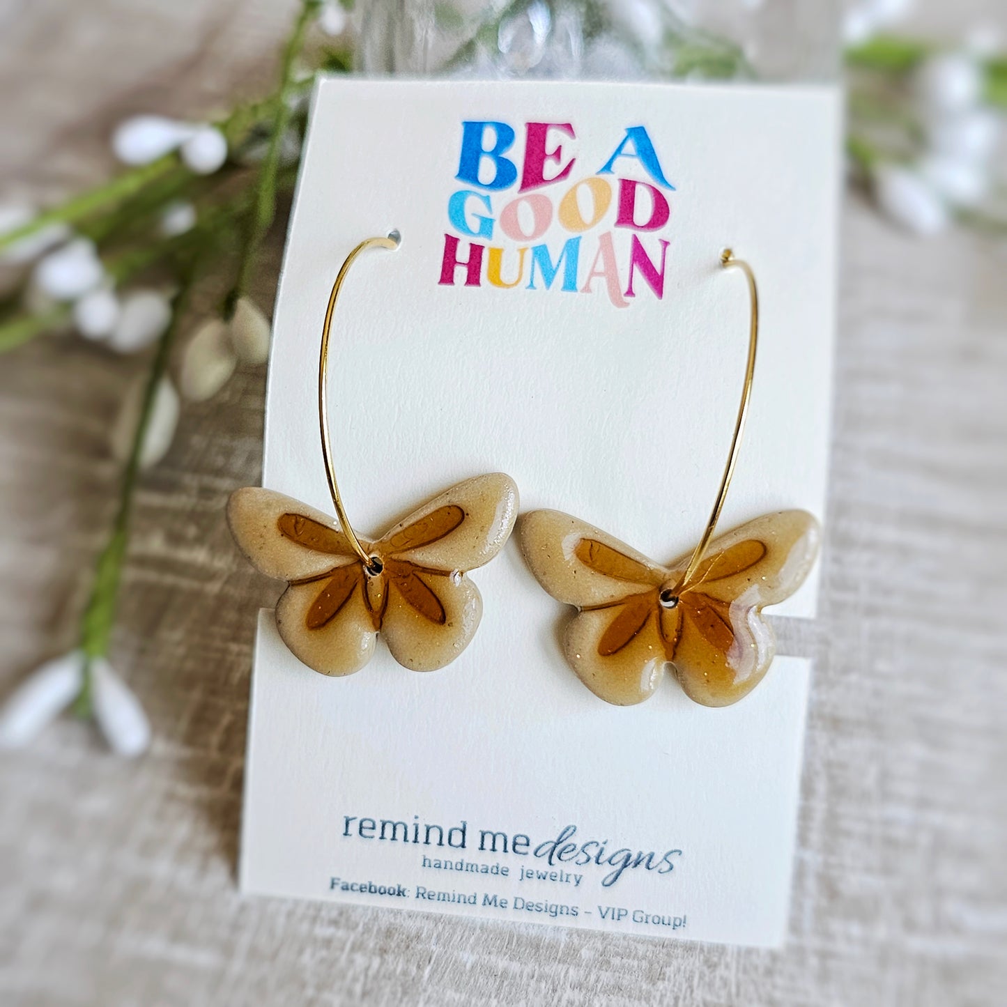 Butterfly Clay Dangle Earrings