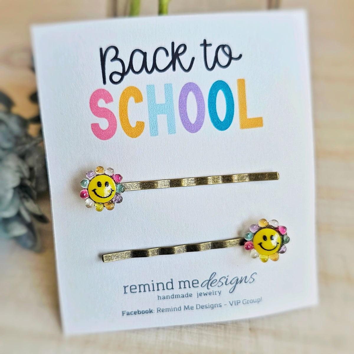 Smiley Floral Bobby Pins