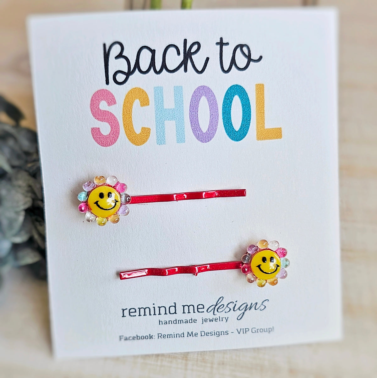 Smiley Floral Bobby Pins