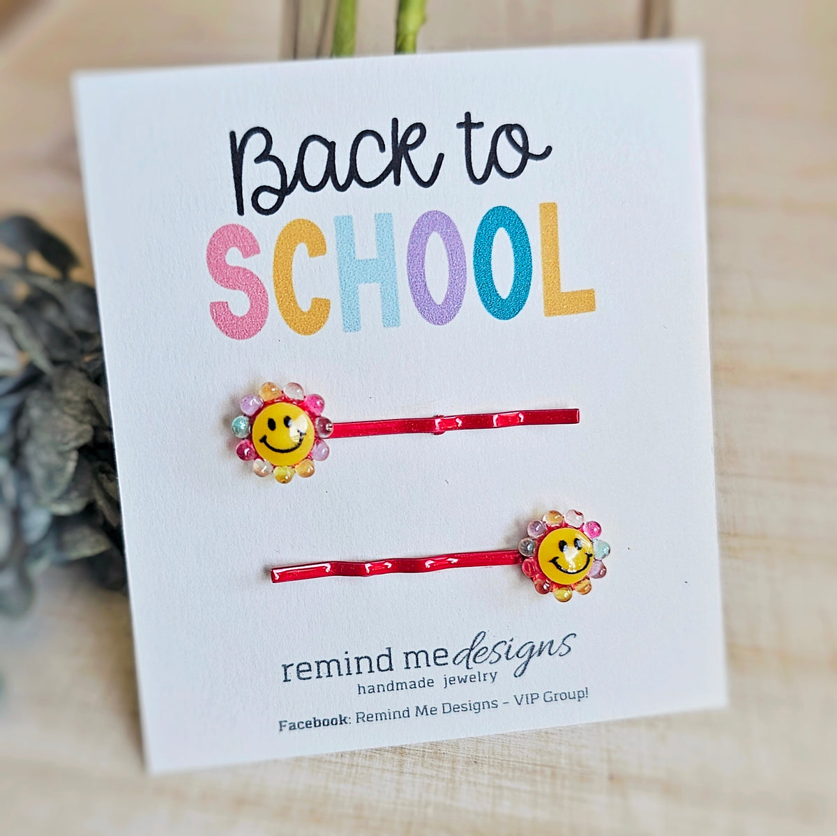 Smiley Floral Bobby Pins