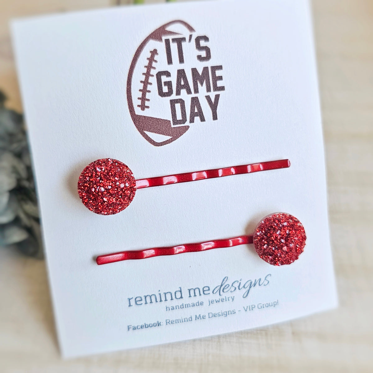 Red Druzy Bobby Pins