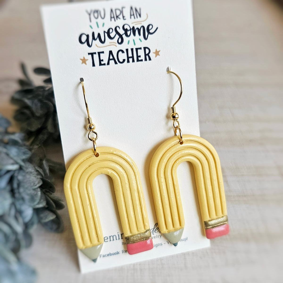 Pencil Polymer Clay Dangle Earrings