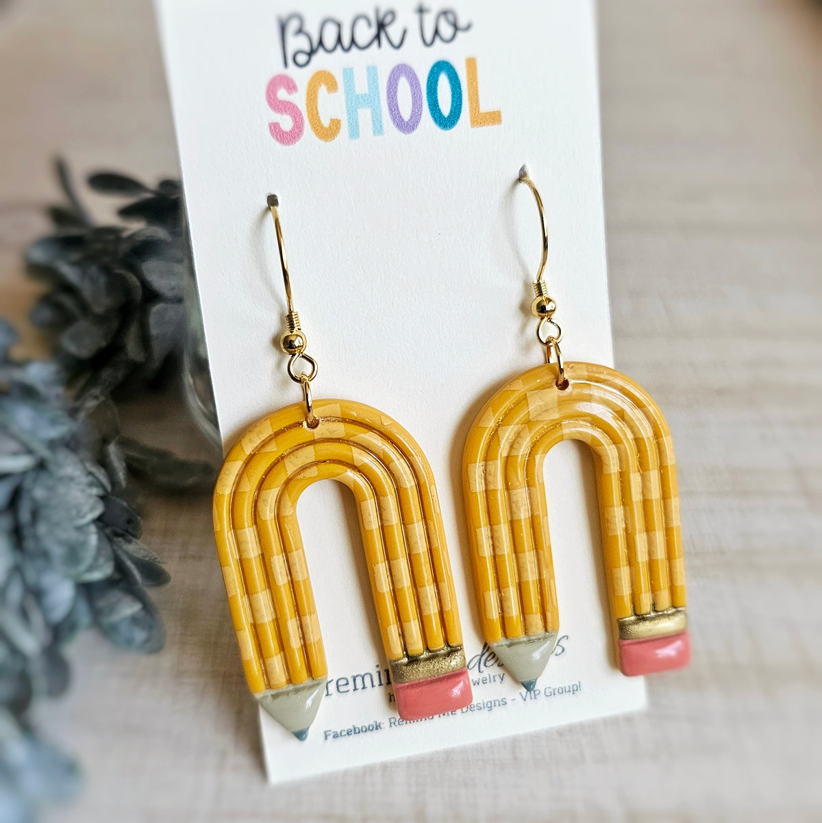 Pencil Polymer Clay Dangle Earrings