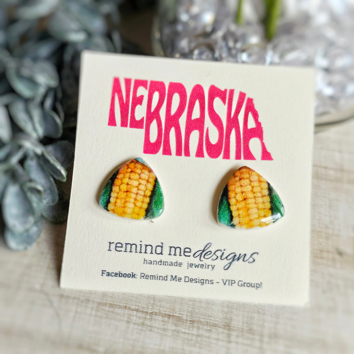 Nebraska Corn Clay Stud Earrings