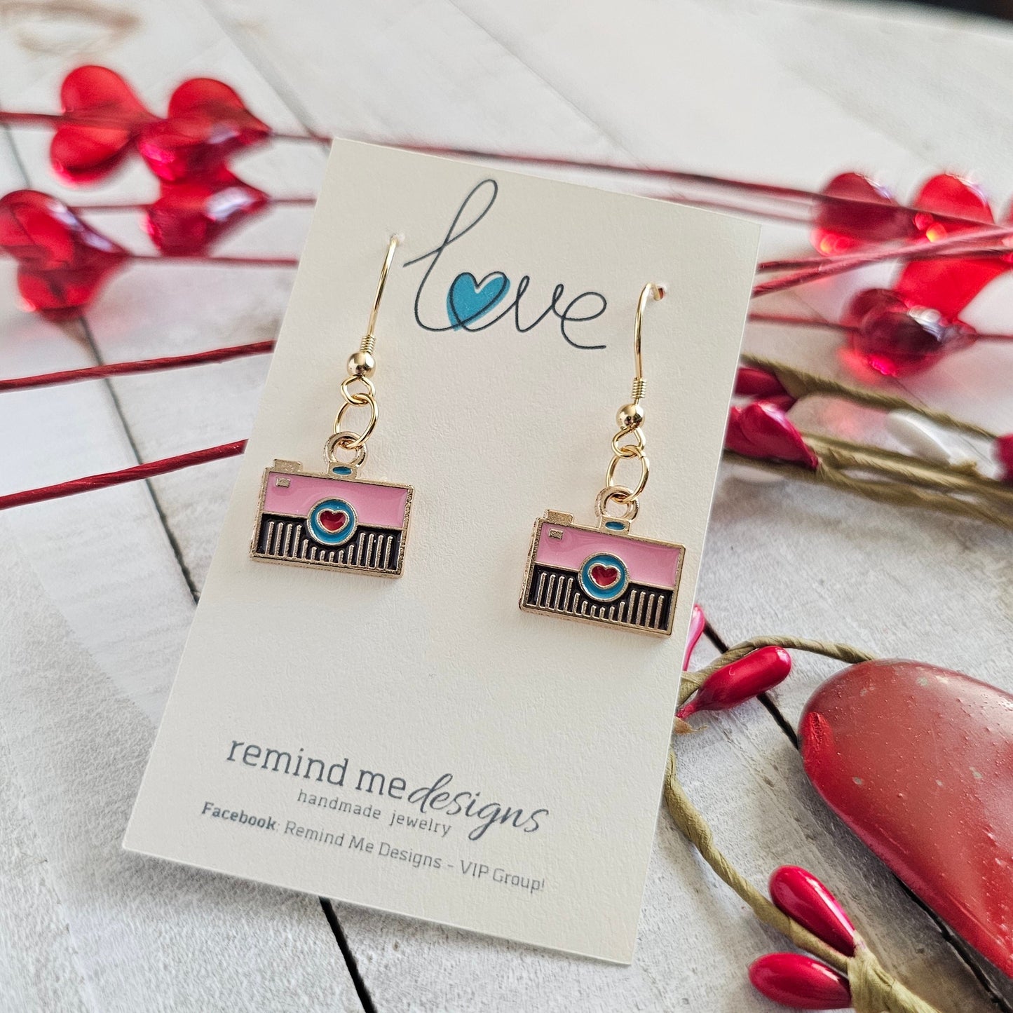 Camera Charm Dangle Earrings