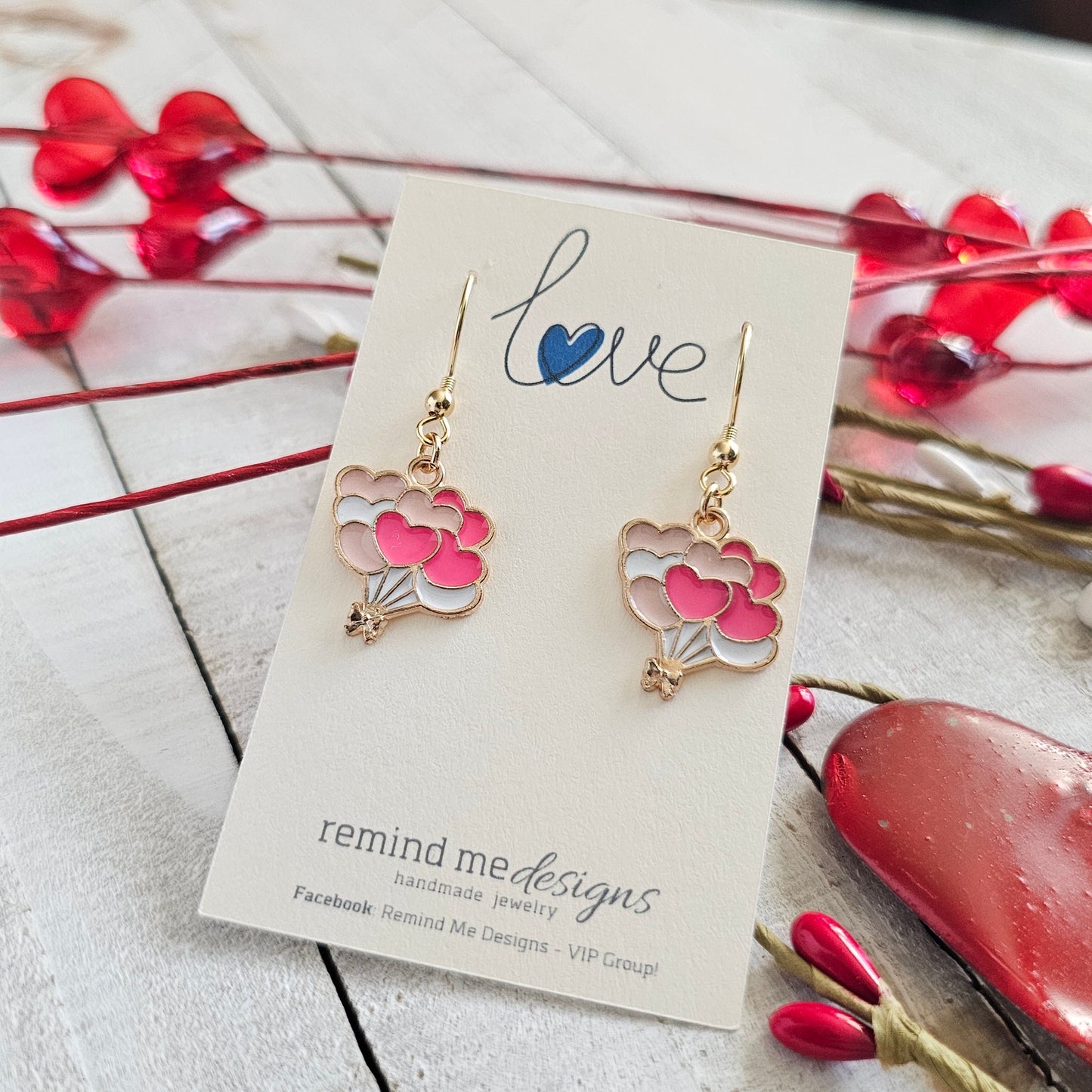 Heart Balloon Charm Dangle Earrings
