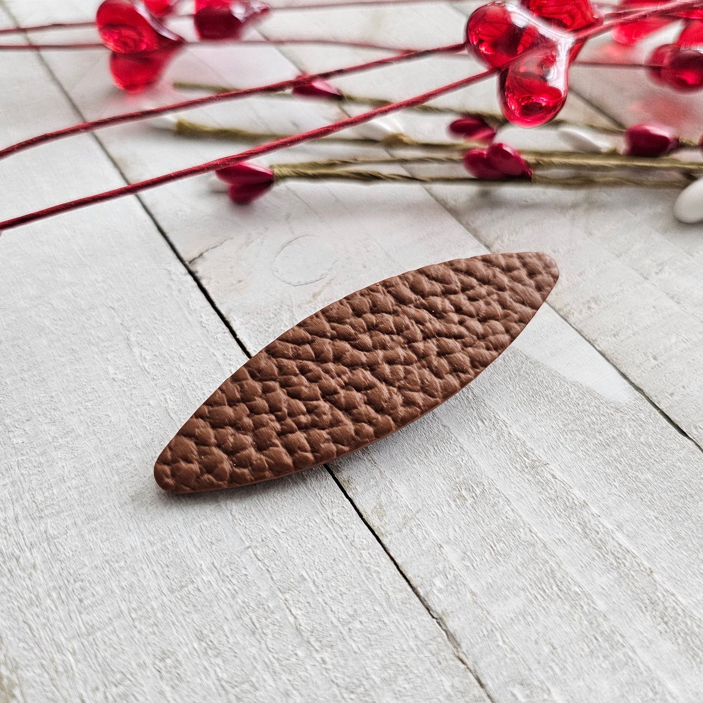 Brown Polymer Clay Hair Clip