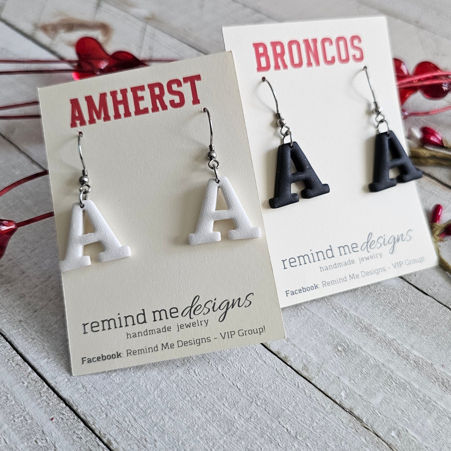 Letter "A" Polymer Dangle Earrings